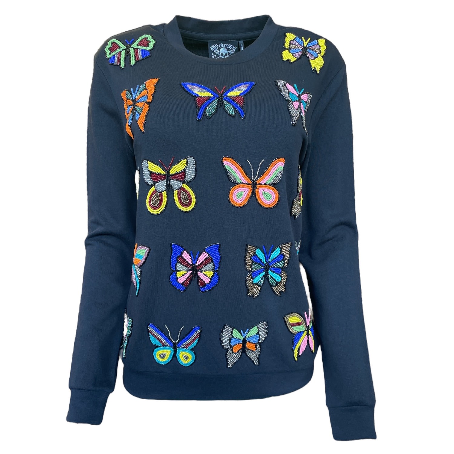 Any Old Iron Women's Black  Butterfly Queen Sweatshirt In Blue