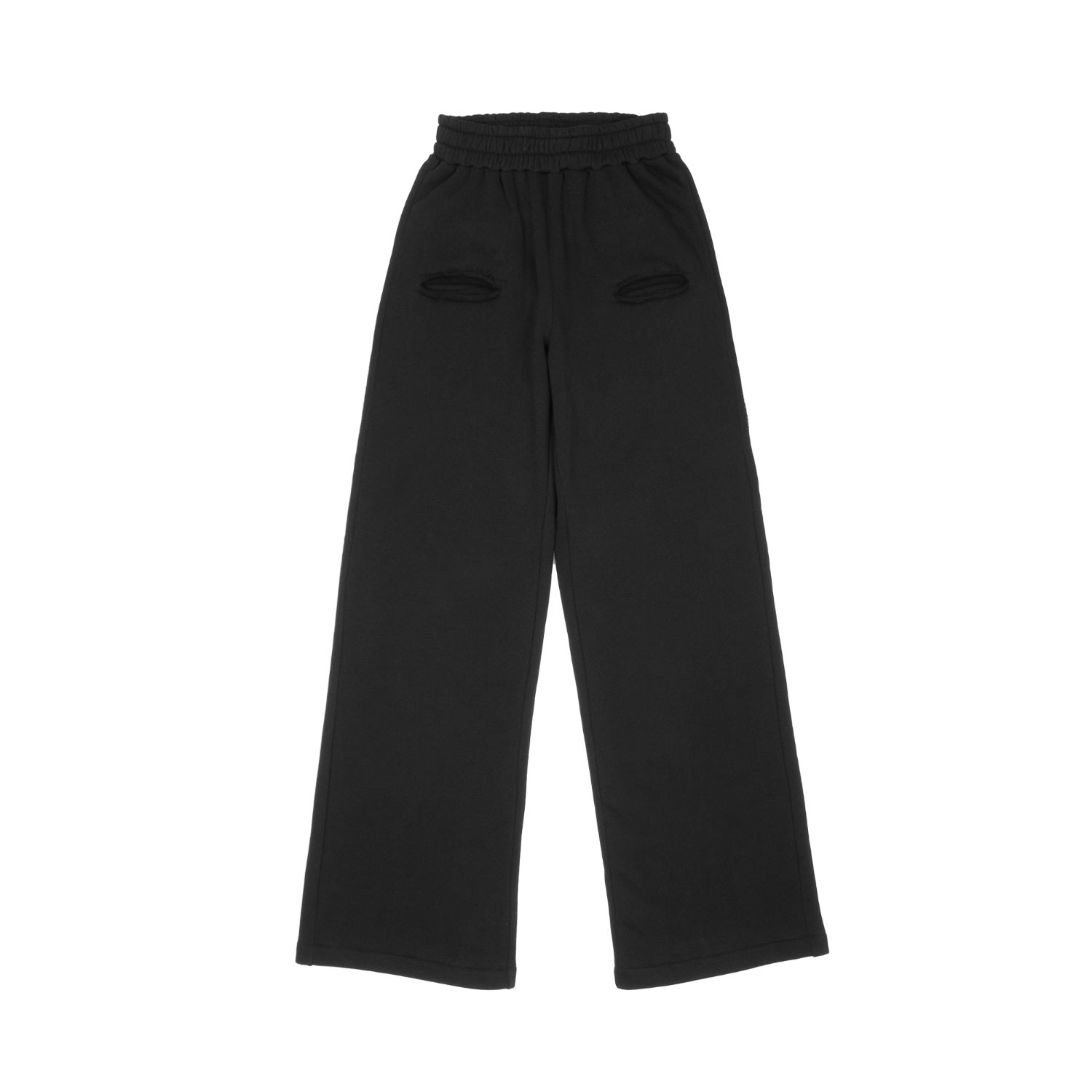 Mysimplicated Women's Patched Black Cotton Straight Pants In Black