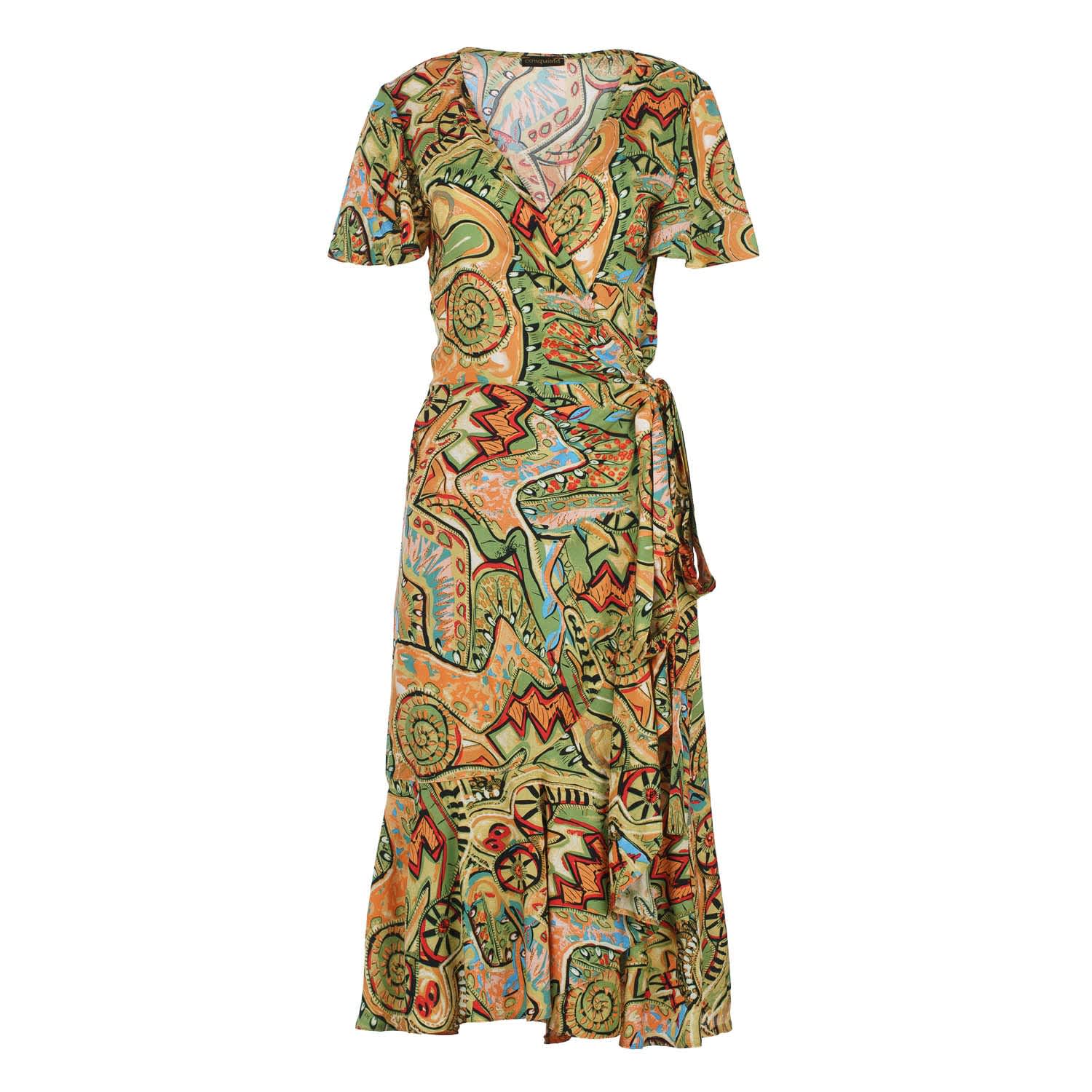 Tribal Rhapsody Viscose Midi Dress - M