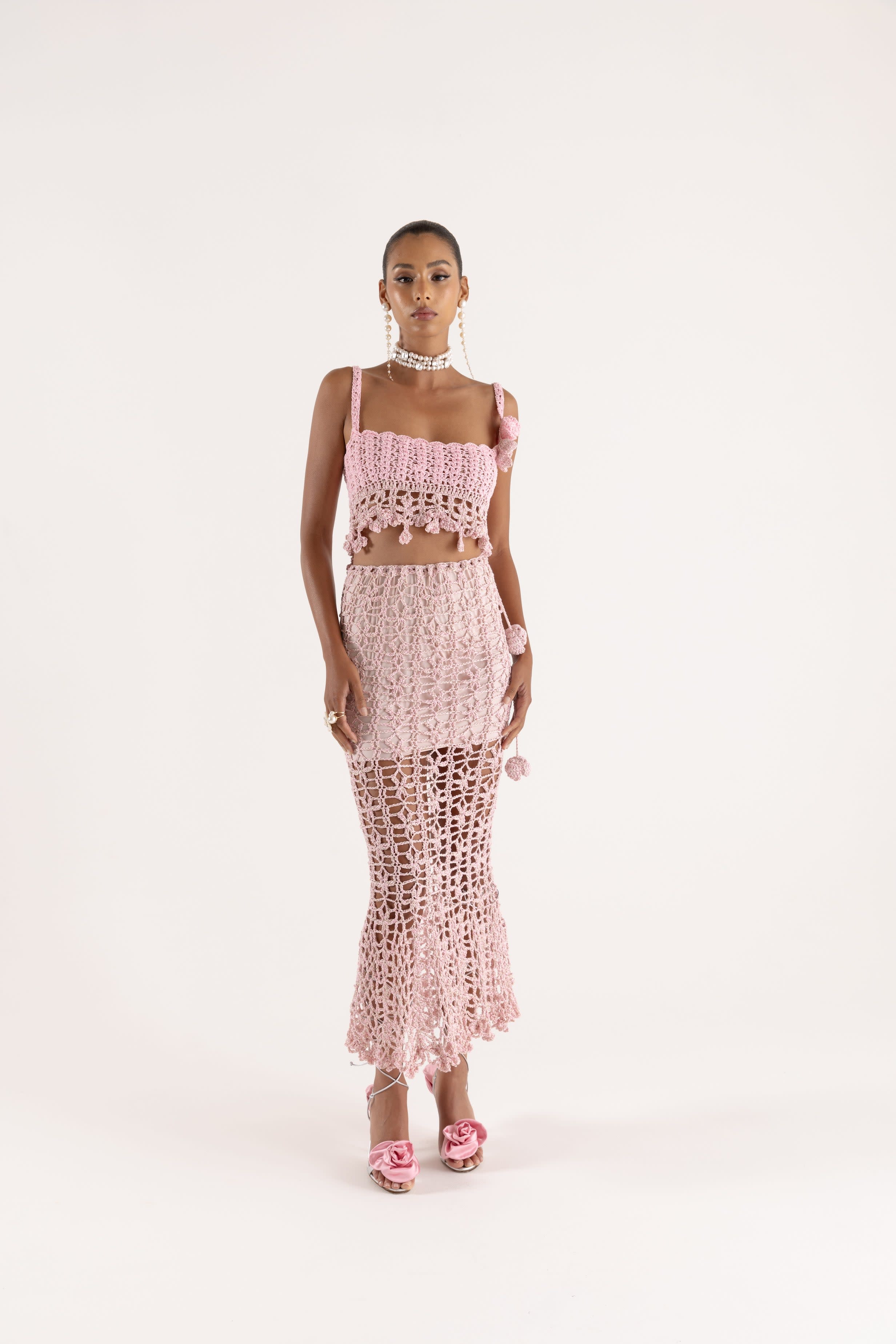 Pink Vanilla Handmade Crochet Top | ANDREEVA | Wolf & Badger
