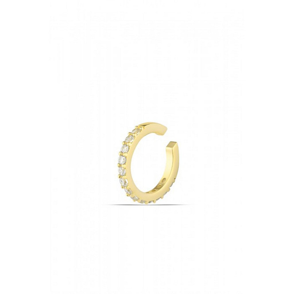 Spero London Women's Cubic Zirconia Sterling Silver Ear Cuff No Piercing - Gold In Gold