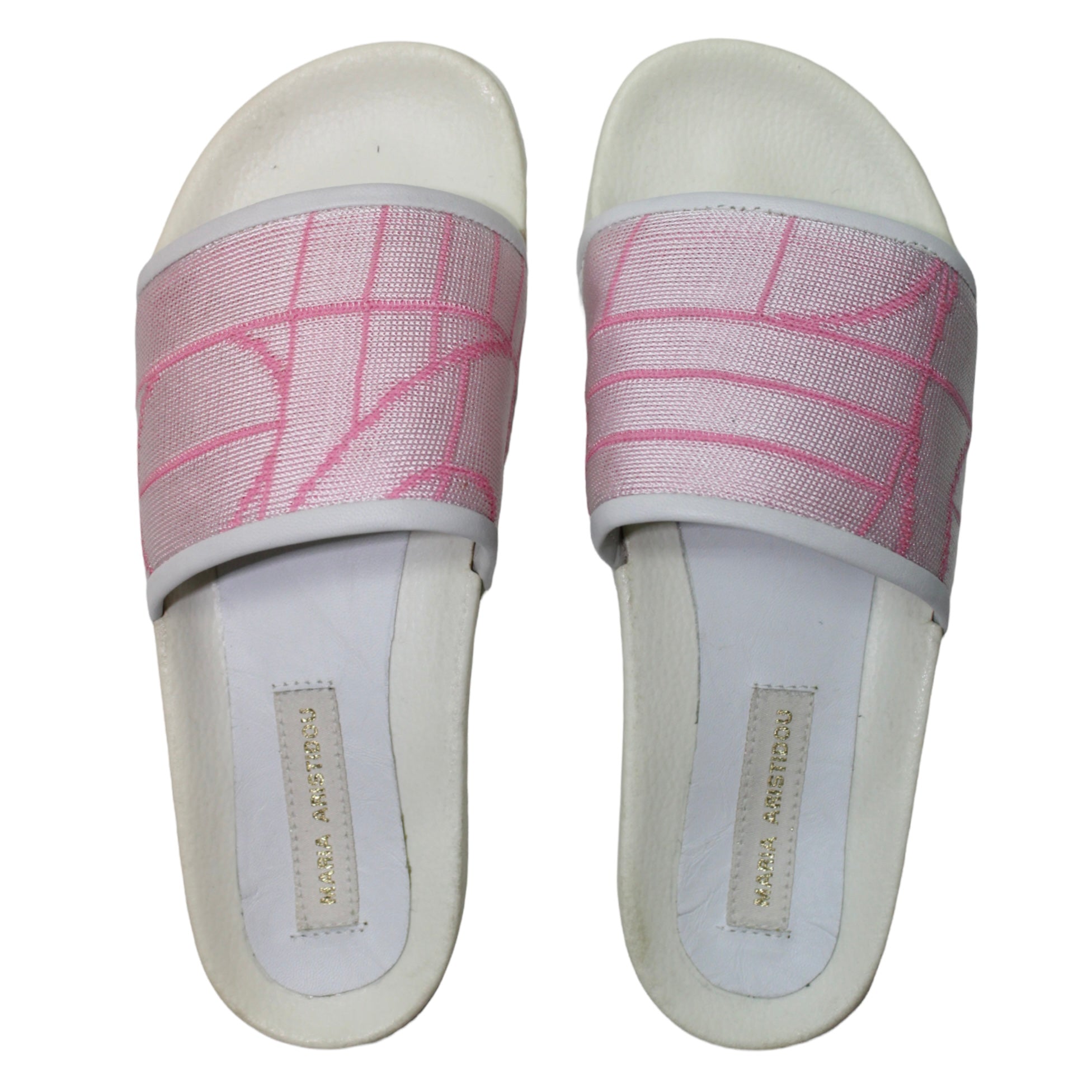 Maria Aristidou Women's Play White Pink Slides In Pink/white