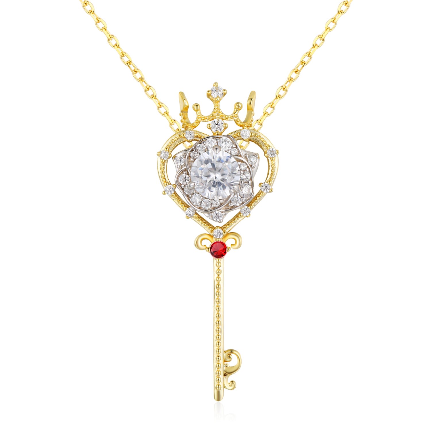 Women’s Gold Rosa Key Three-Way Necklace Azura Jewelry New York