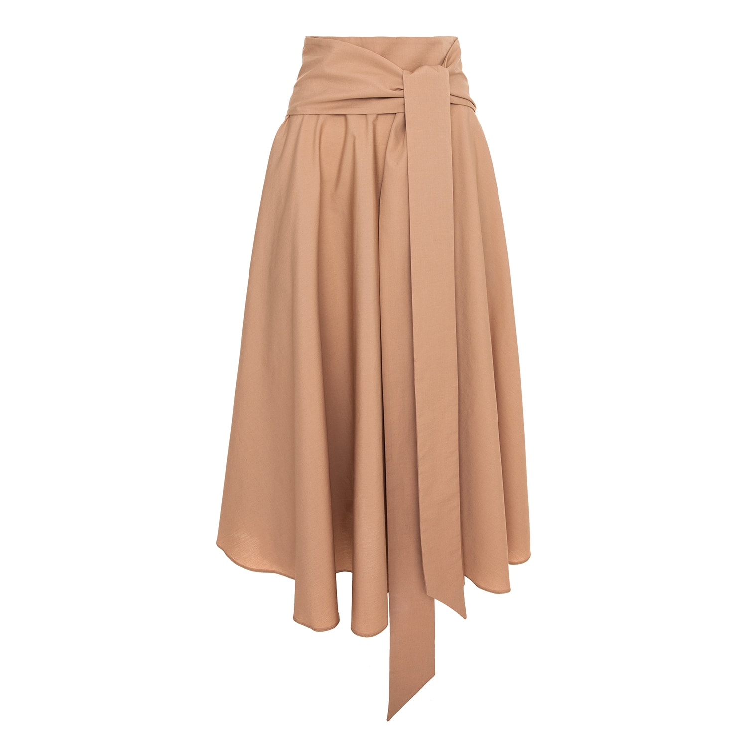 Women’s Neutrals Long Cloche Skirt With High Waist And Pockets Beige Extra Large Ipanomi