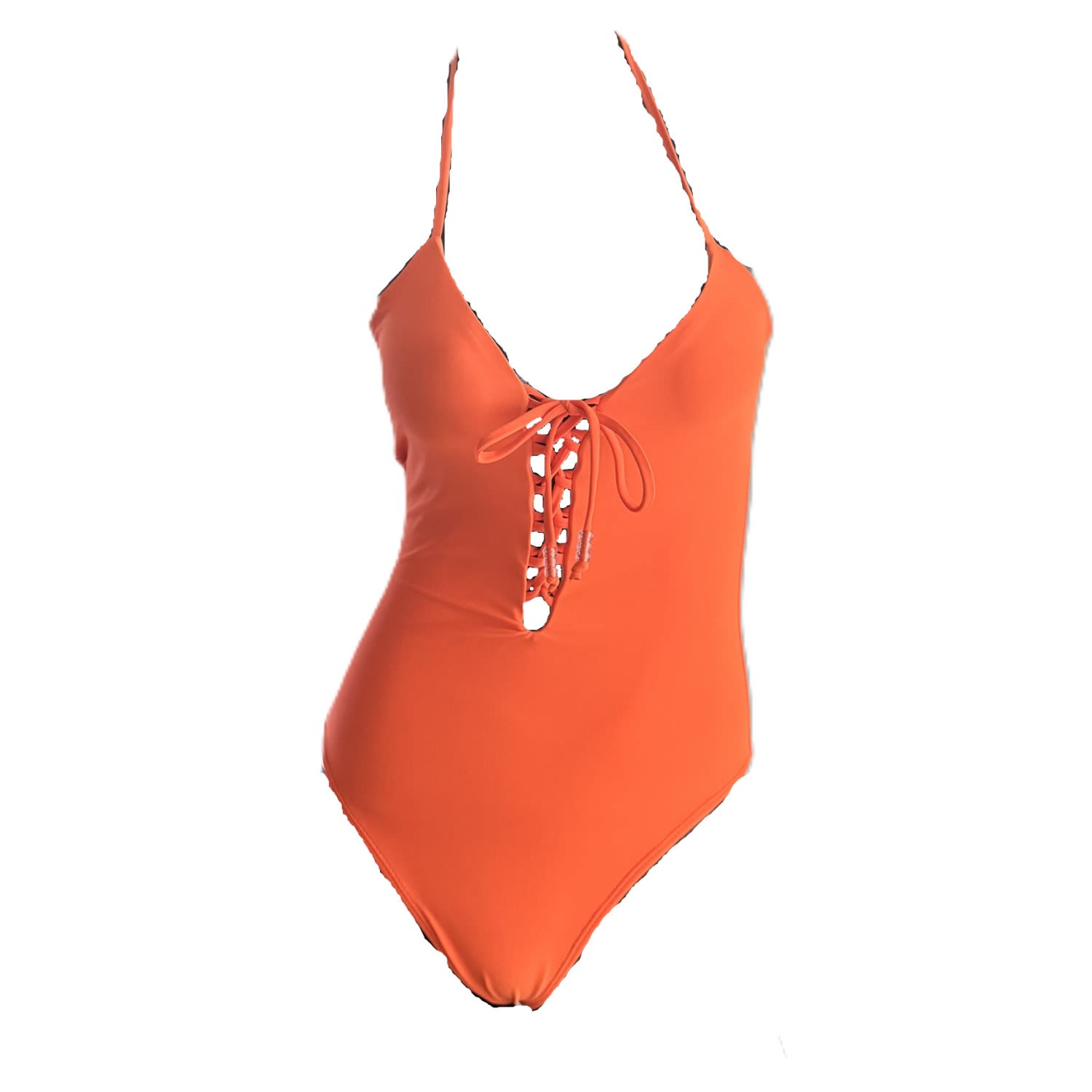 Brasini Swimwear Women's Lace Front One Piece Swimsuit - Orange In Orange