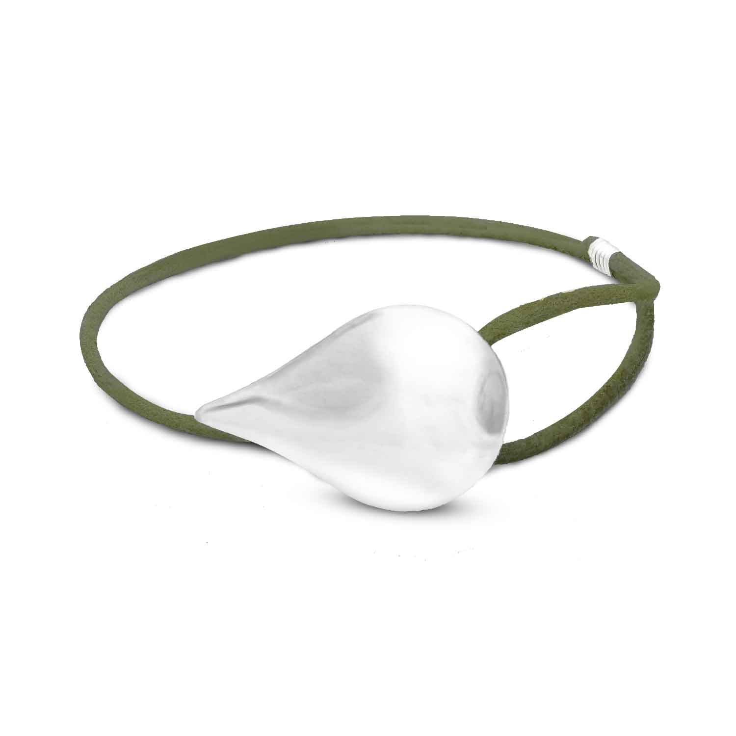 Freya & Thor Of Sweden Women's Green / Silver Tear Bracelet - Silver & Olive Green In Multi