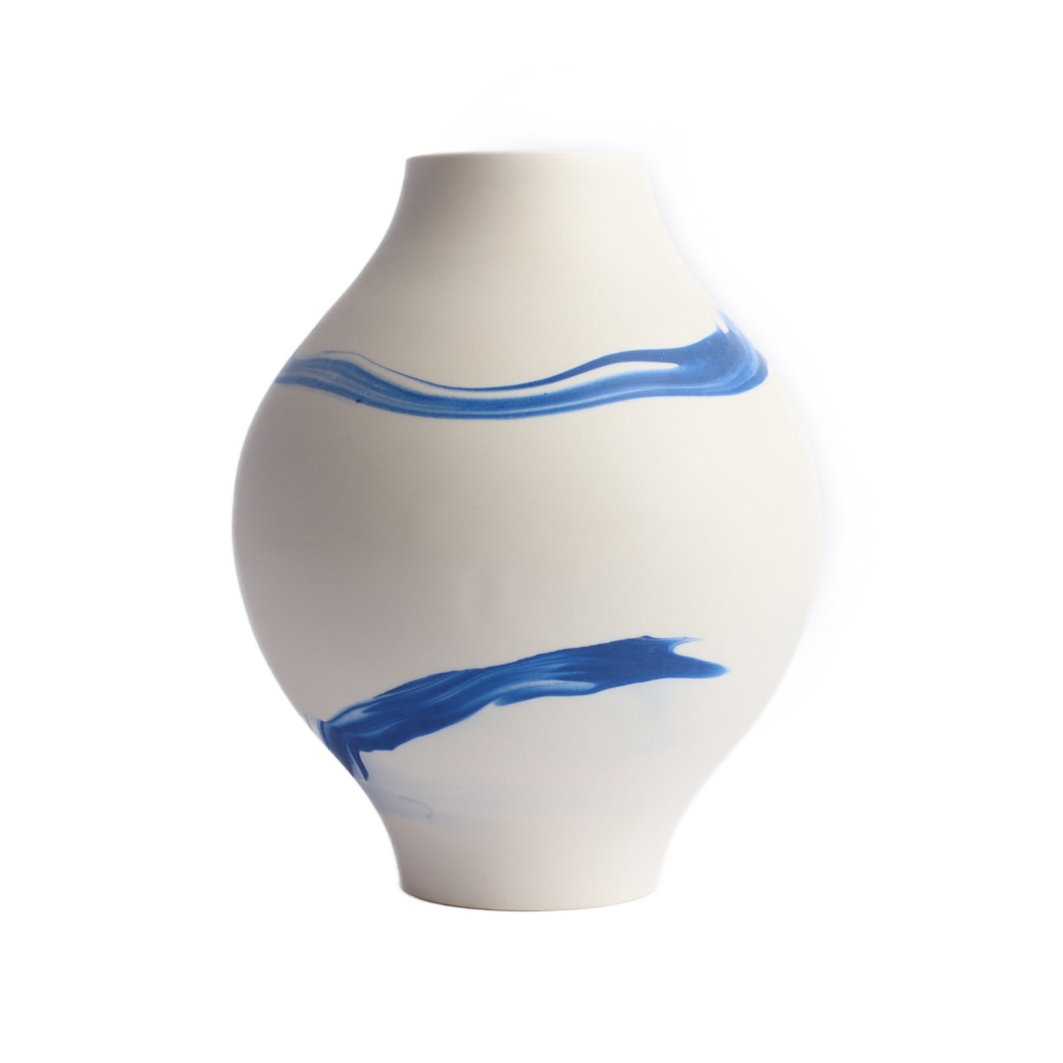 Blue / White Large Marbled Vase - Navy Michelle Williams Ceramics