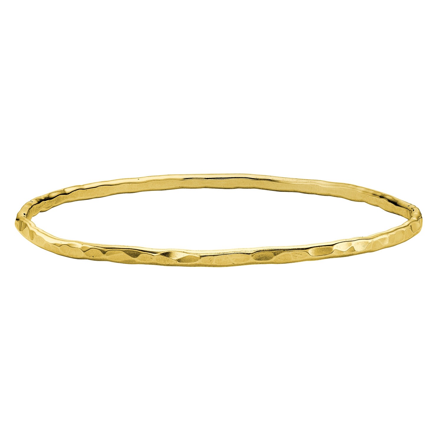 Women’s 18Ct Yellow Gold Vermeil 3Mm Hammered Bangle Dower & Hall