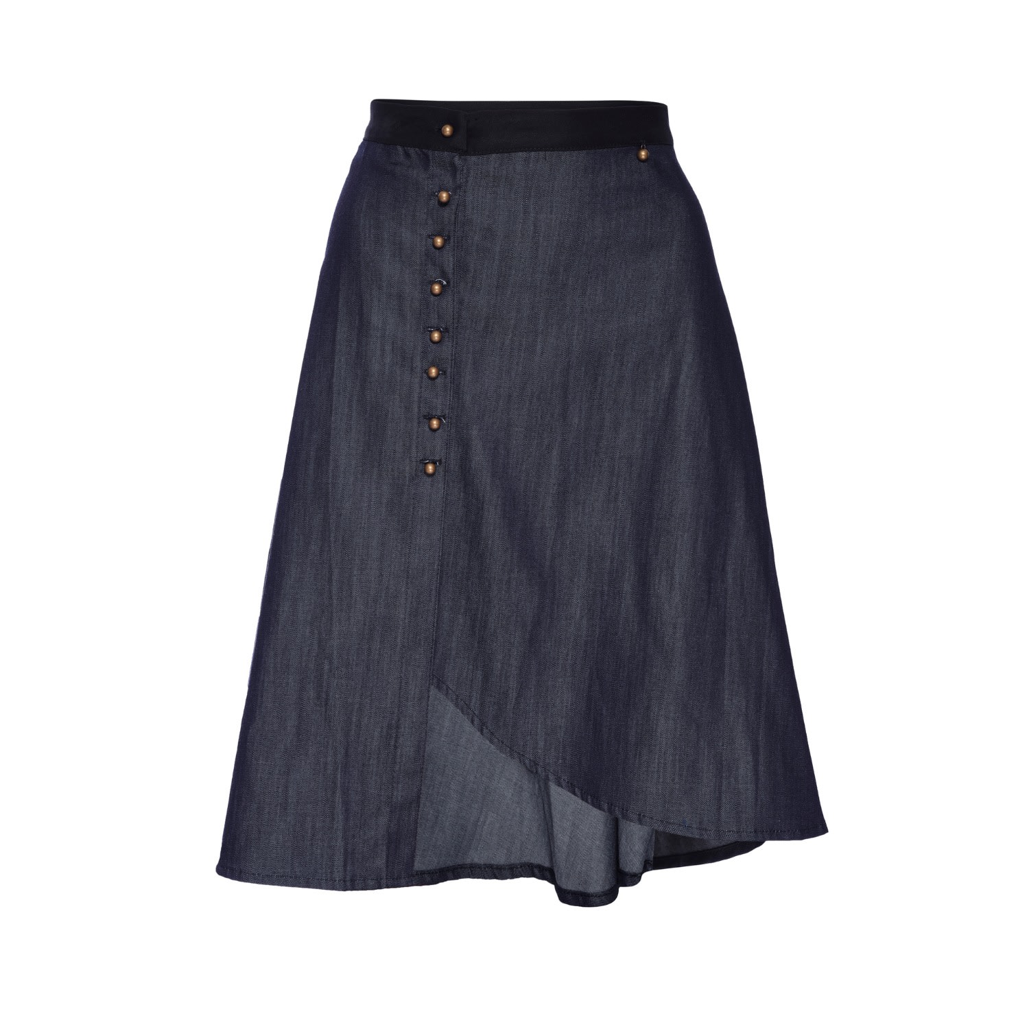 Shop Lahive Women's Blue Jessica Button Down Denim Skirt