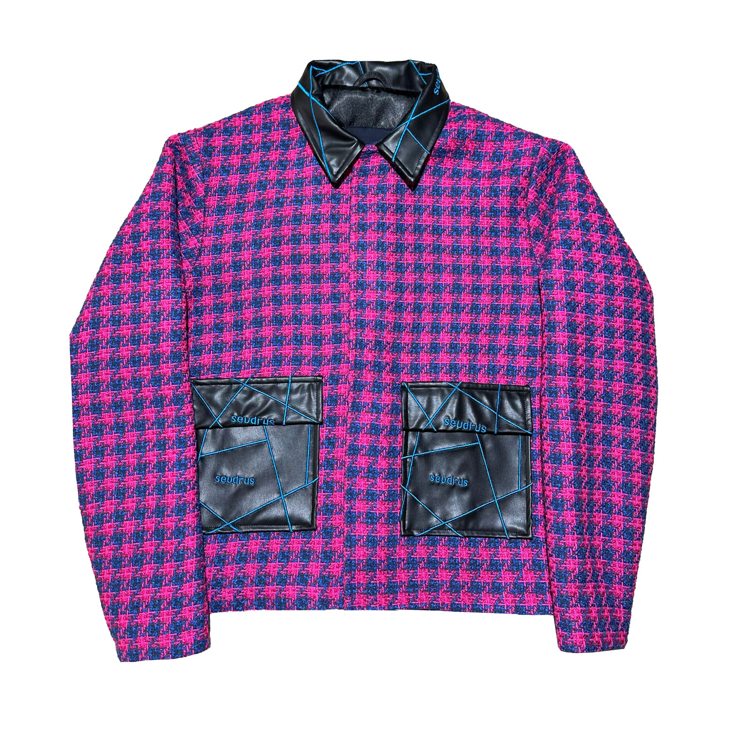 Sevdrus Men's Pink / Purple / Blue Unisex Logo Embroidered Pink Jacket In Black/pink/purple