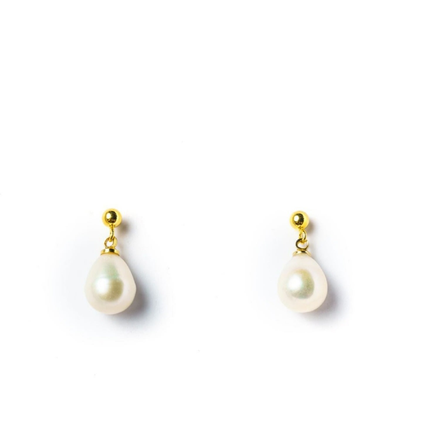 Women’s Gold / White The Persephone Earrings 24K Gold Plated Dangle & Drop Freshwater Pearls Earring Eunoia Jewels