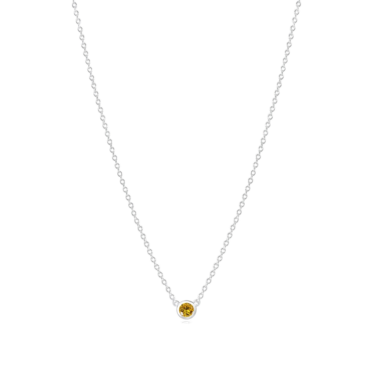 Women’s Citrine November Birthstone Necklace Recycled Sterling Silver La Côte Club