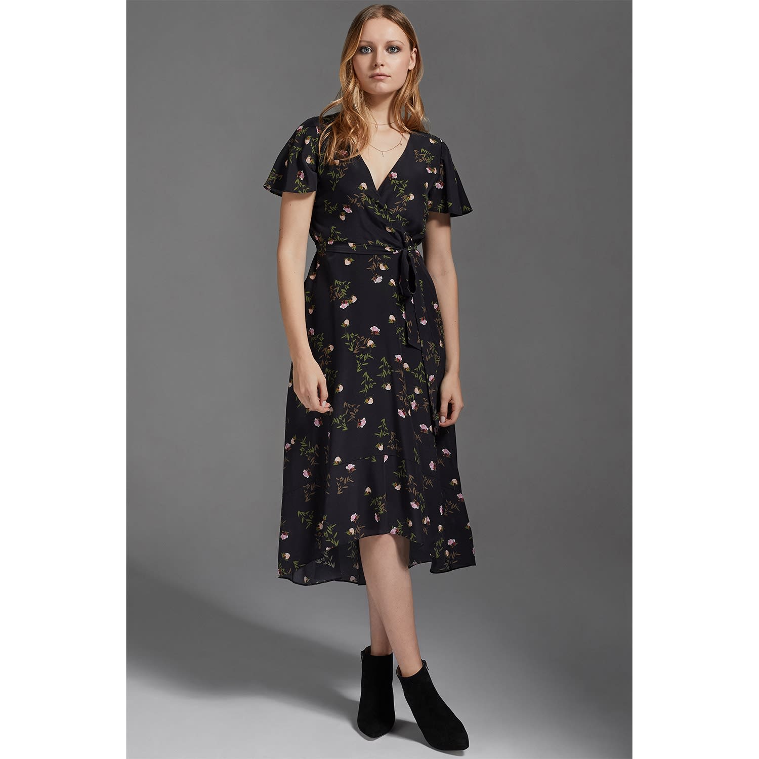 Luciana Print Knee length Dress (XL) | Ethereal London | Wolf & Badger