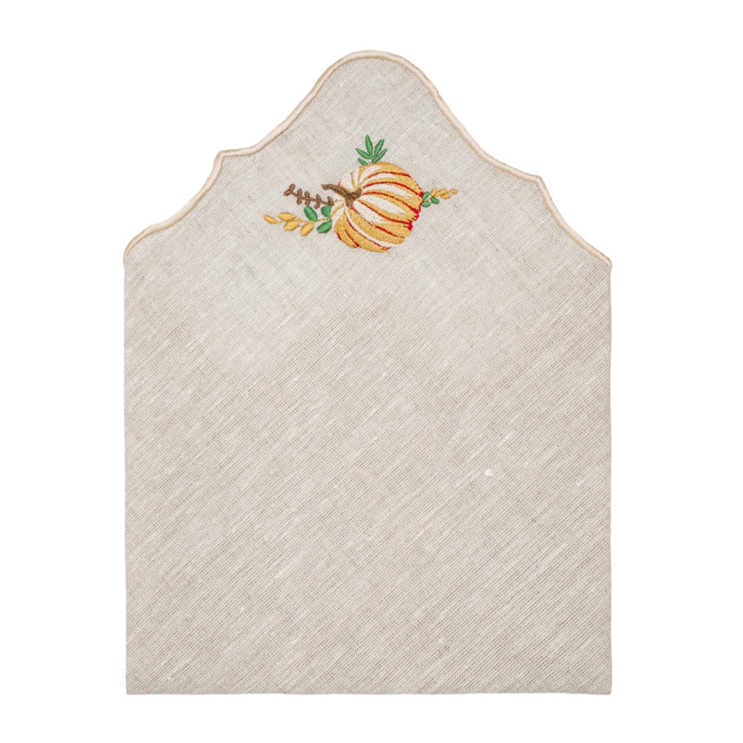 Neutrals Set Of Two Pumpkin Embroidery Halloween Linen Napkin One Size Km Home Collection