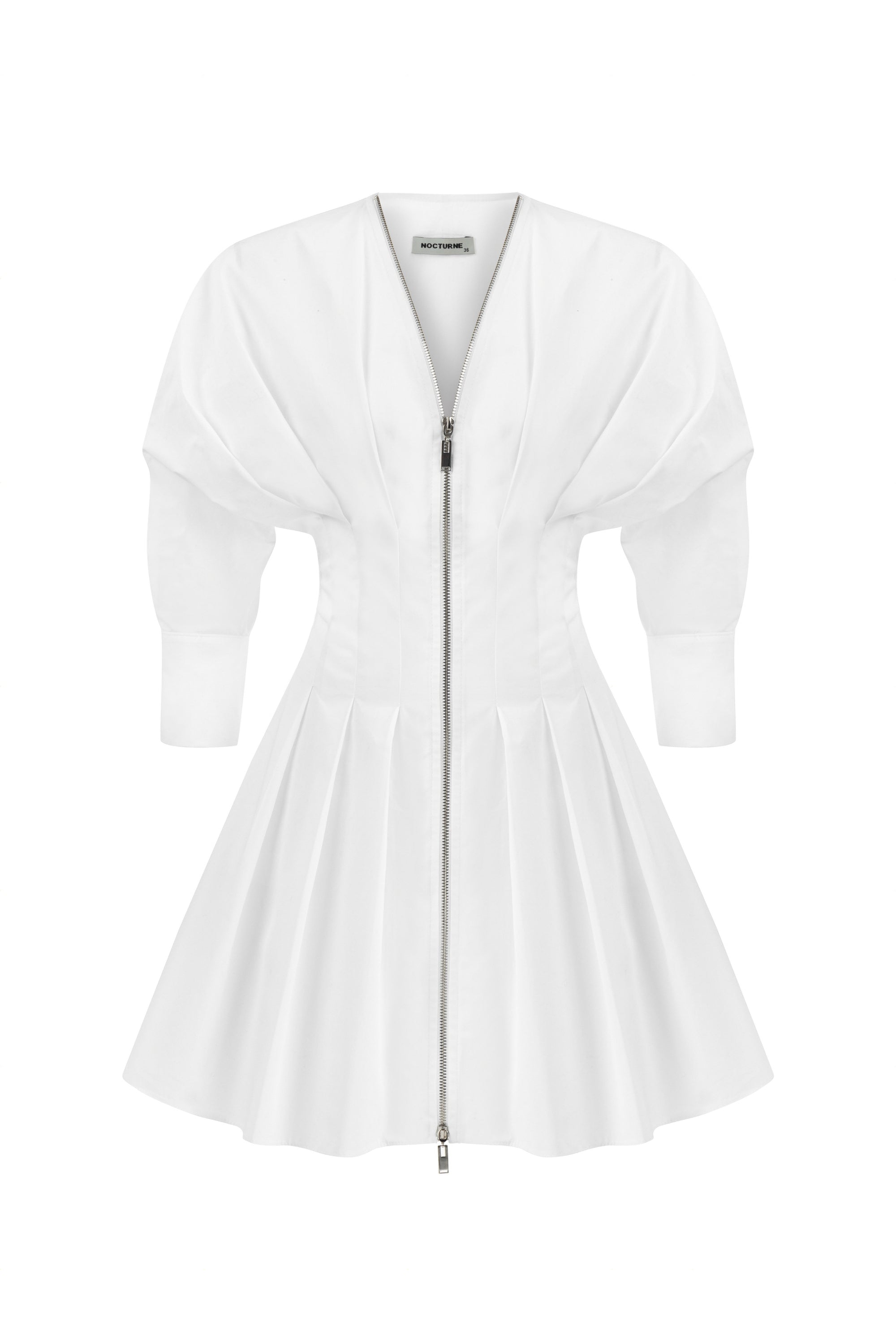 Nocturne Women's White Zippered Dress