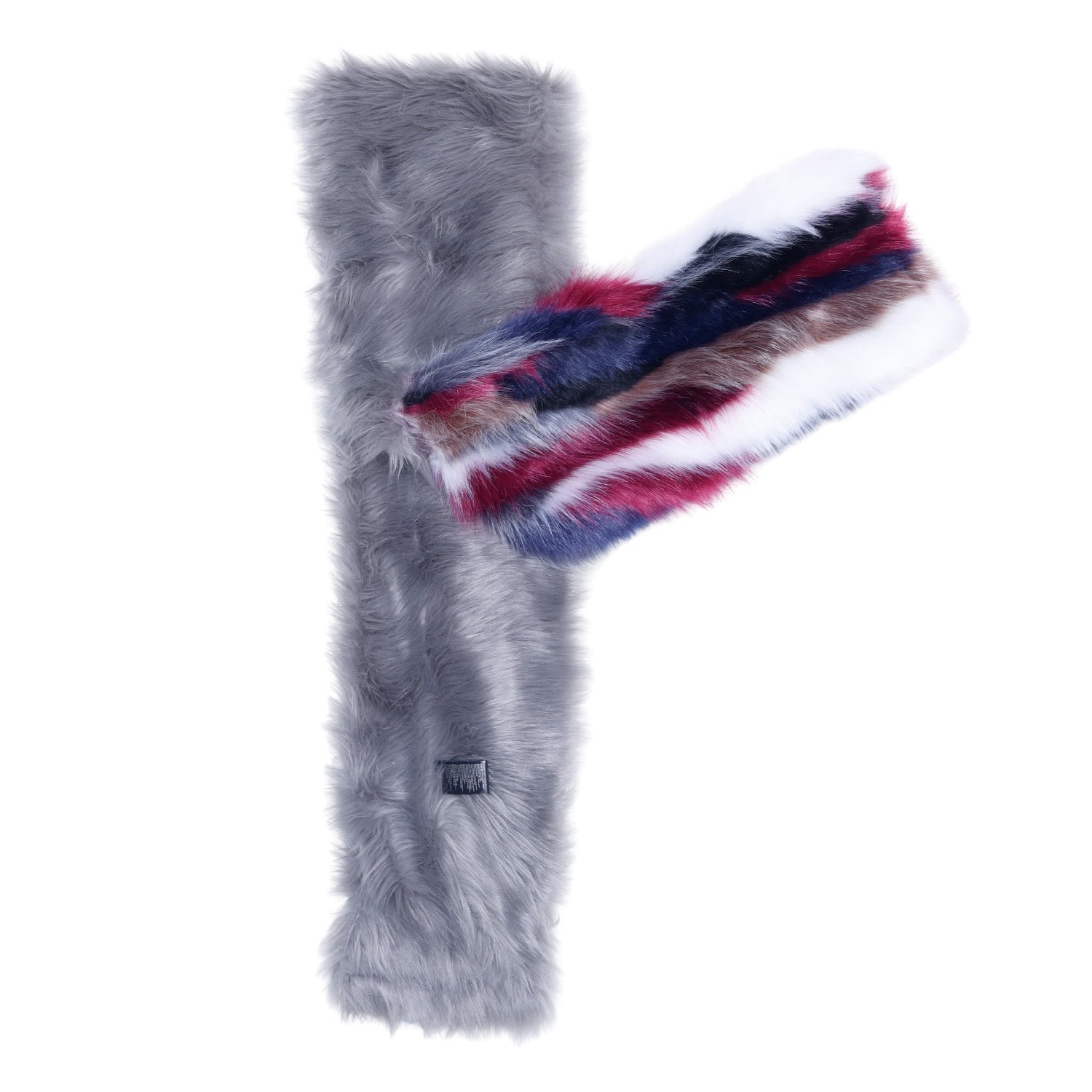 Vaseghia Women's Grey / Black Ormerod Mist Vegan Faux Fur Scarf In Multi