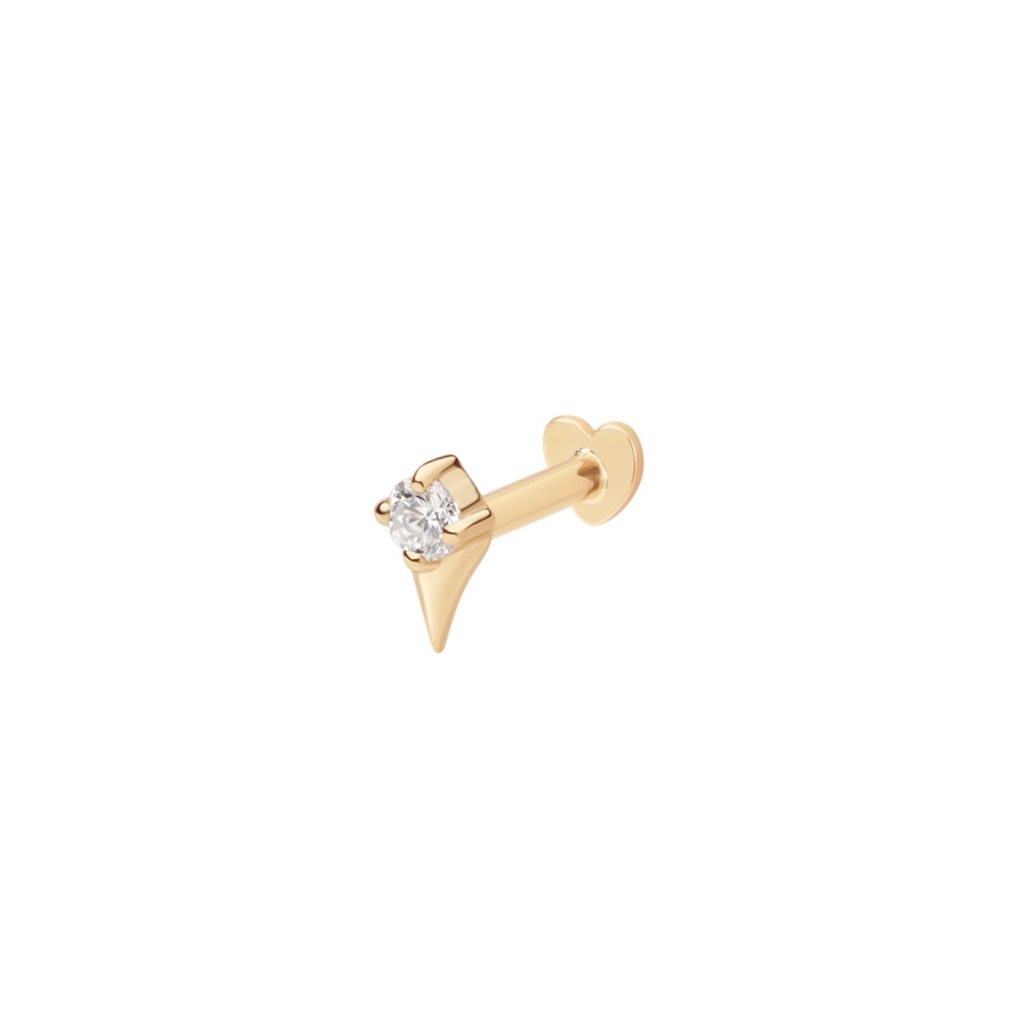 Vanchi Women's 14k Solid Yellow Gold Freya Lab-grown Diamond Flat Back Stud In Gold