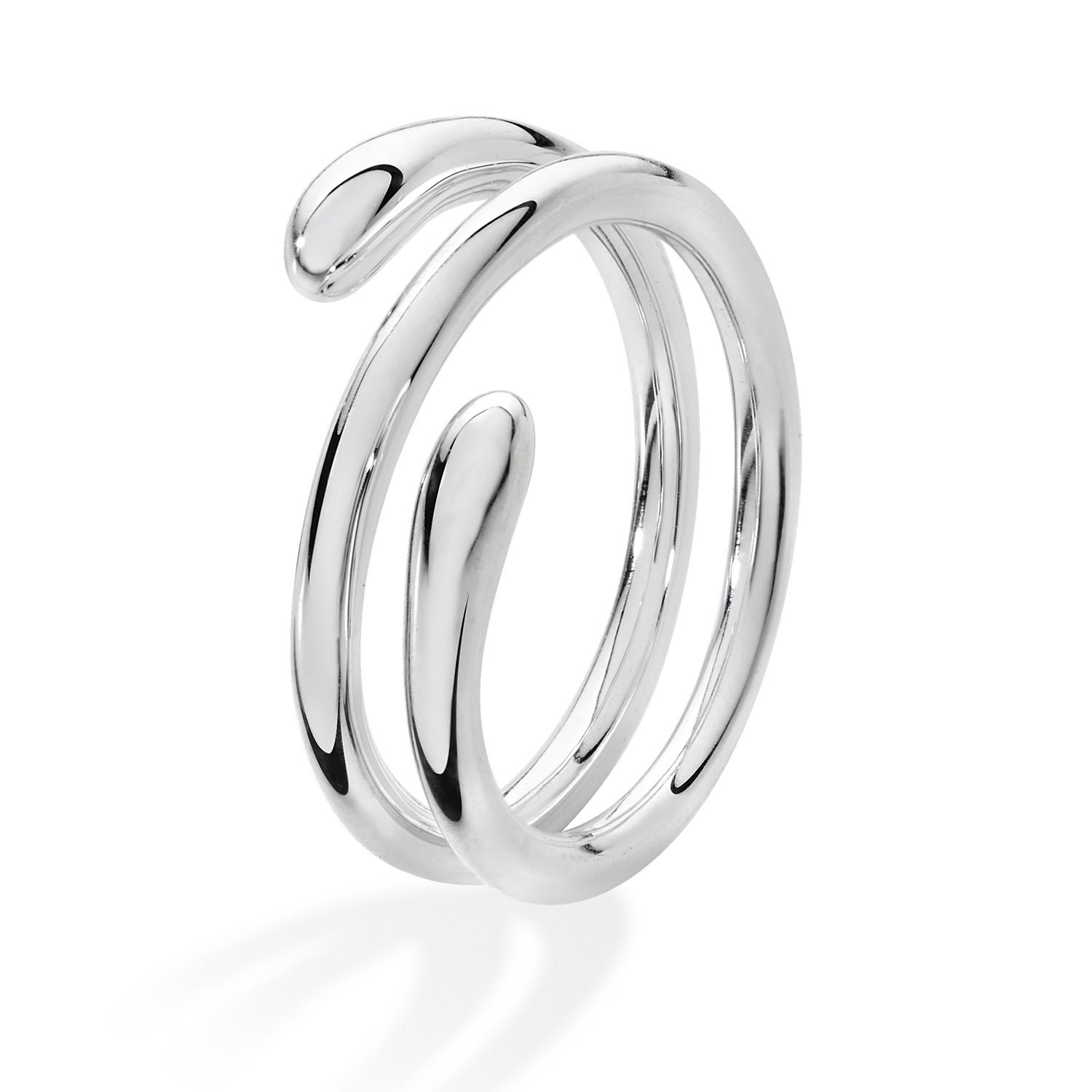 Lucy Quartermaine Women's Sterling Silver Coil Drop Ring, Award Winning Designer Jewellery By , Every In Metallic