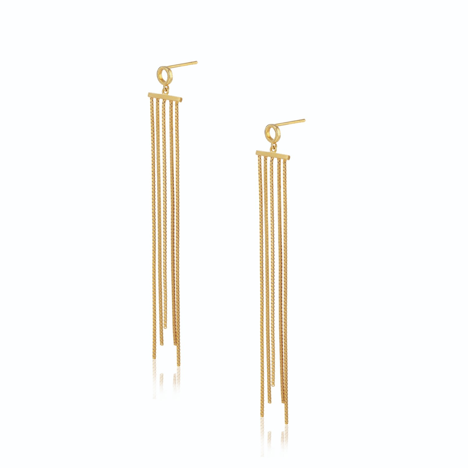 Women’s Gold Grace Dangle & Drop Earrings With Chains Alura Copenhagen Jewellery