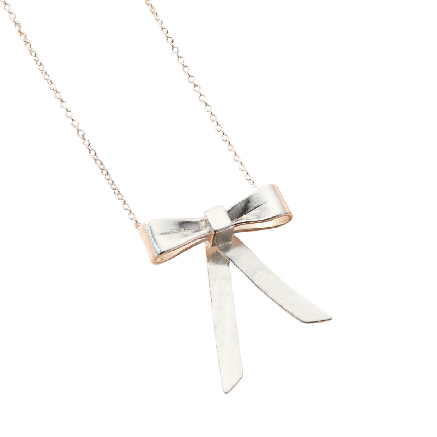 Women’s Sterling Silver Bow Charm Necklace Posh Totty Designs