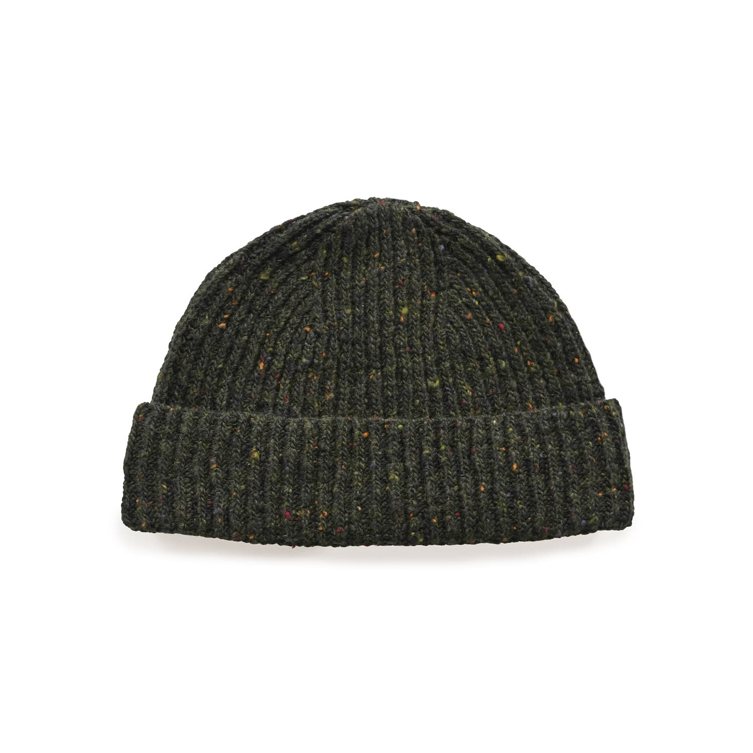 Oubas Men's Donegal Merino Wool Beanie Hat In Forest Green In Green