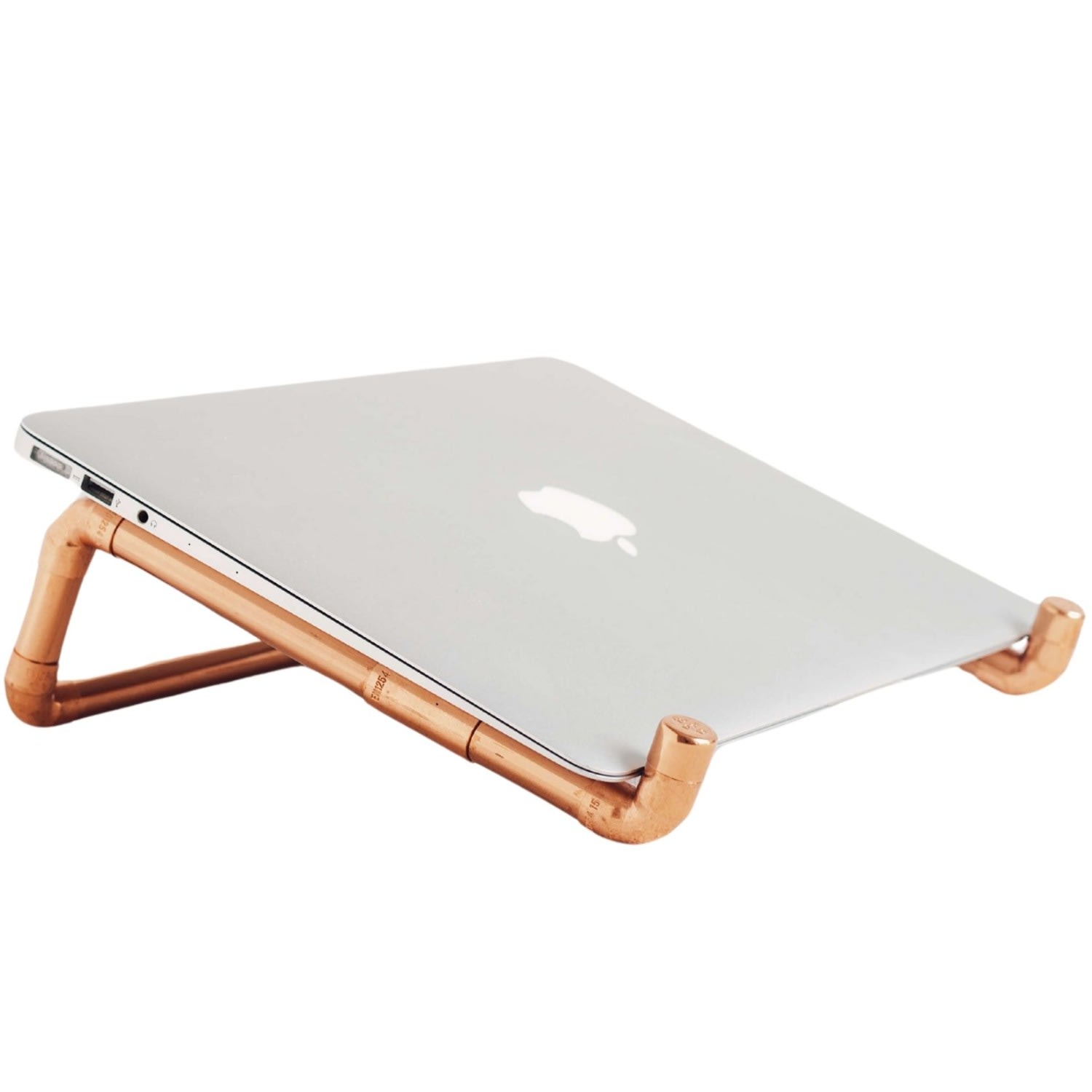 Anatoliacraft Neutrals Handcrafted Copper Laptop Stand With Ergonomic Design – Premium Industrial Chic Workspace A In Brown