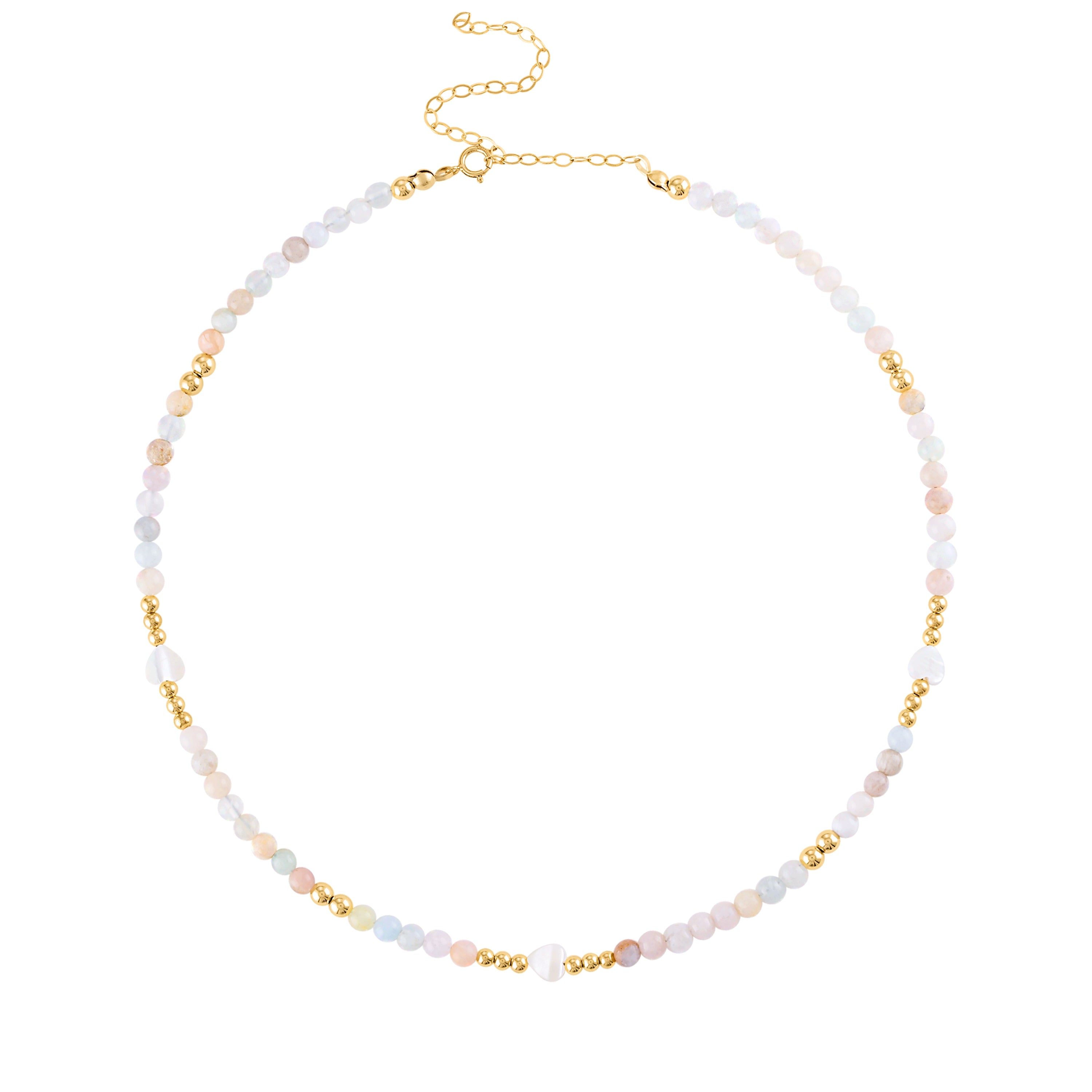 Shop Olivia Le Women's Morganite Heart Beaded Necklace In Yellow