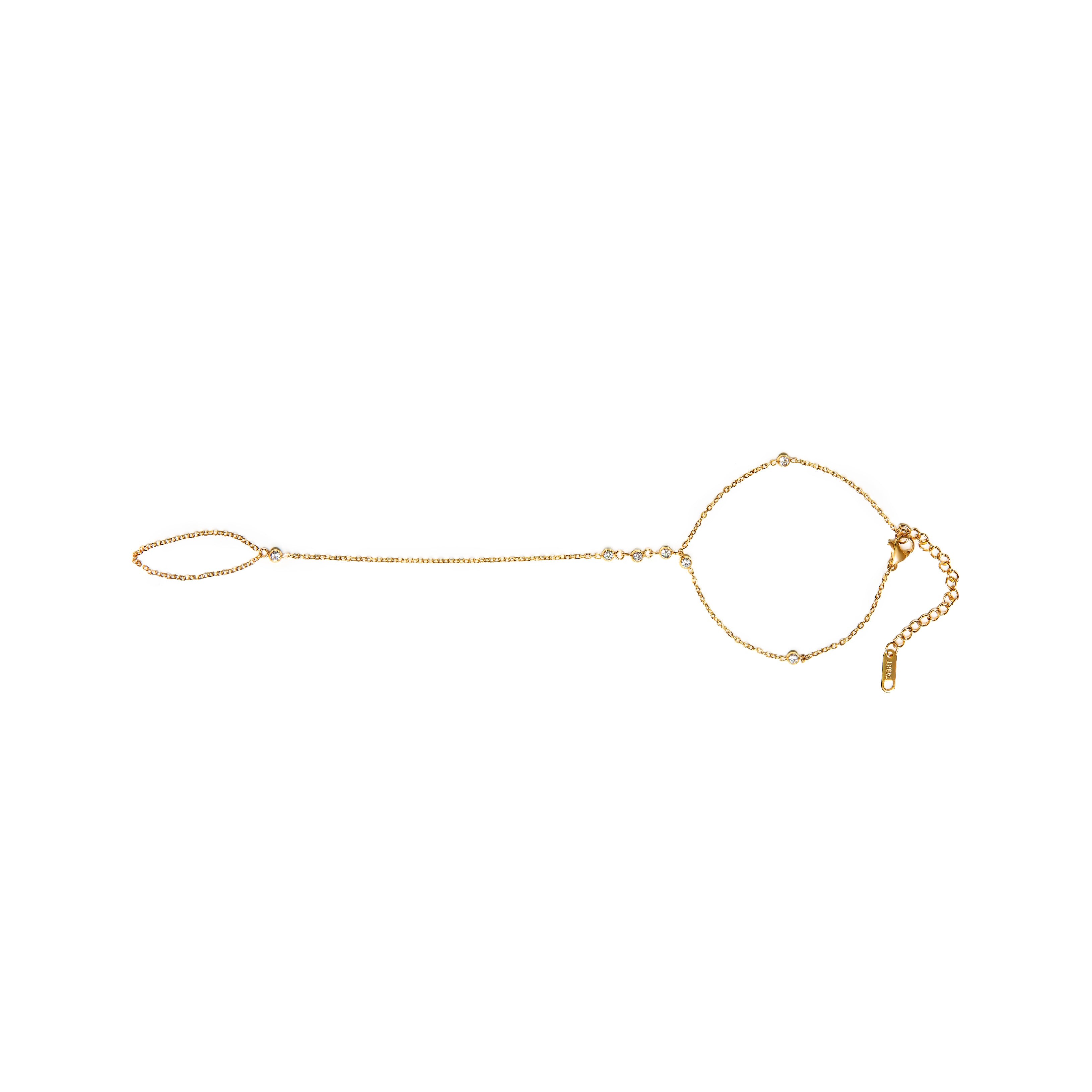 Tseatjewelry Women's Gold Path Hand Chain