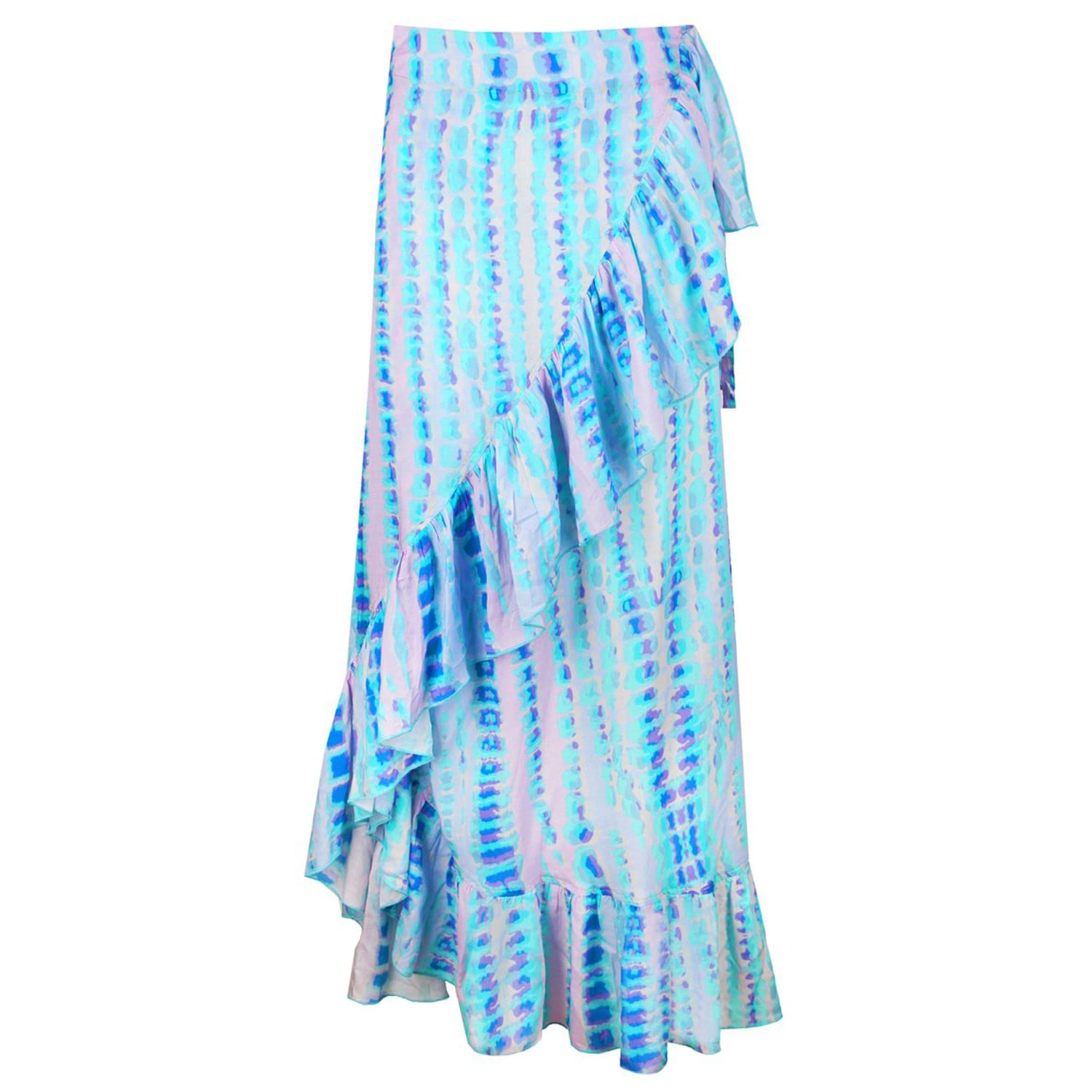 Shop Sophia Alexia Women's Blue / Pink / Purple Caribbean Rain Wrap Skirt In Blue/pink/purple