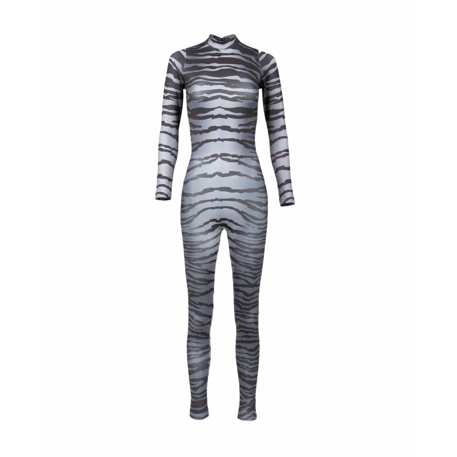 Numbat Women's Grey Zebra Print  Strech Jumpsuit In Grey