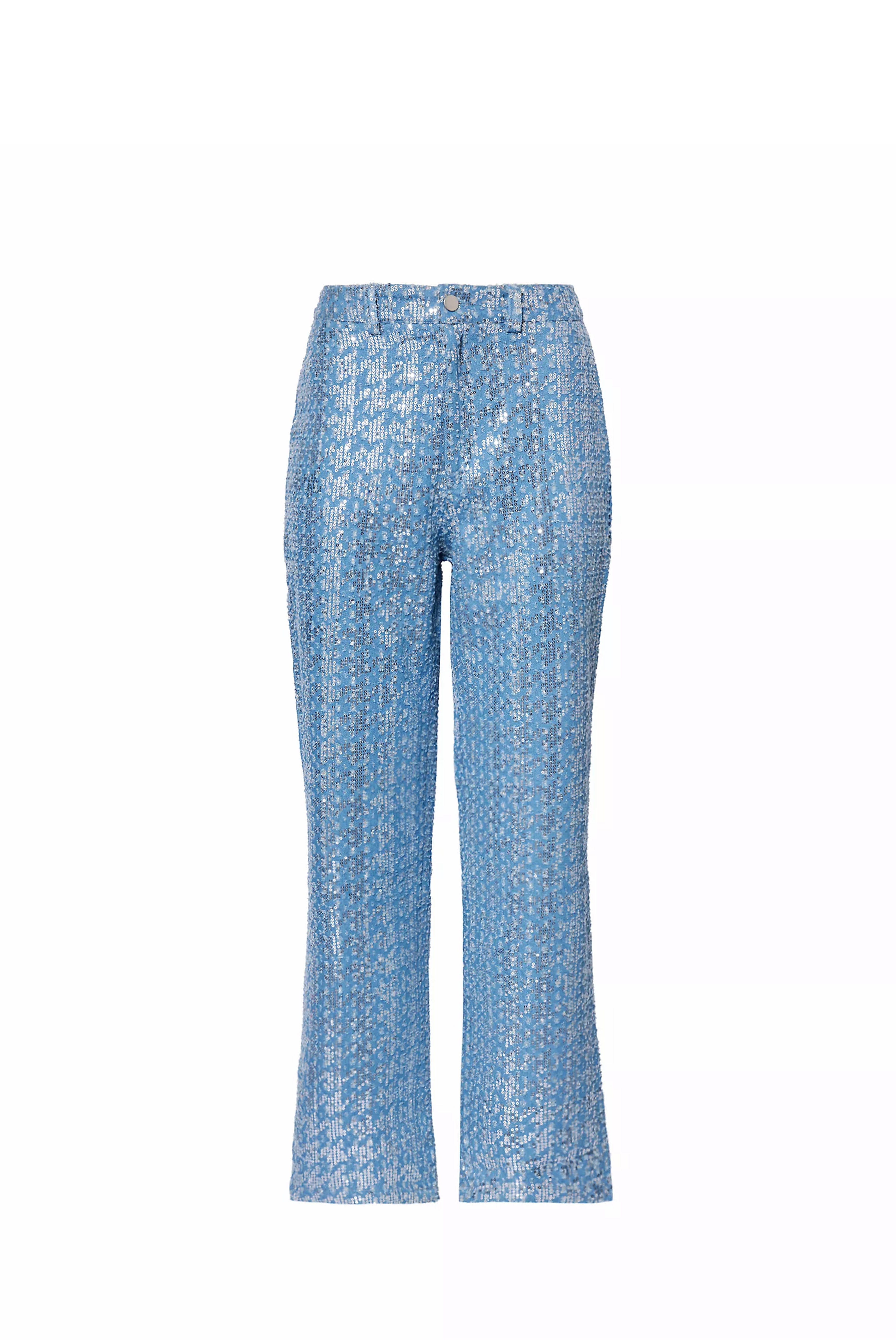 Women’s Blue Bambi Sequin Embellished Denim Trousers Extra Small Amy Lynn