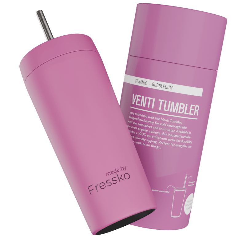 Fressko Pink , Venti Tumbler, Ceramic, Bubblegum In Pink