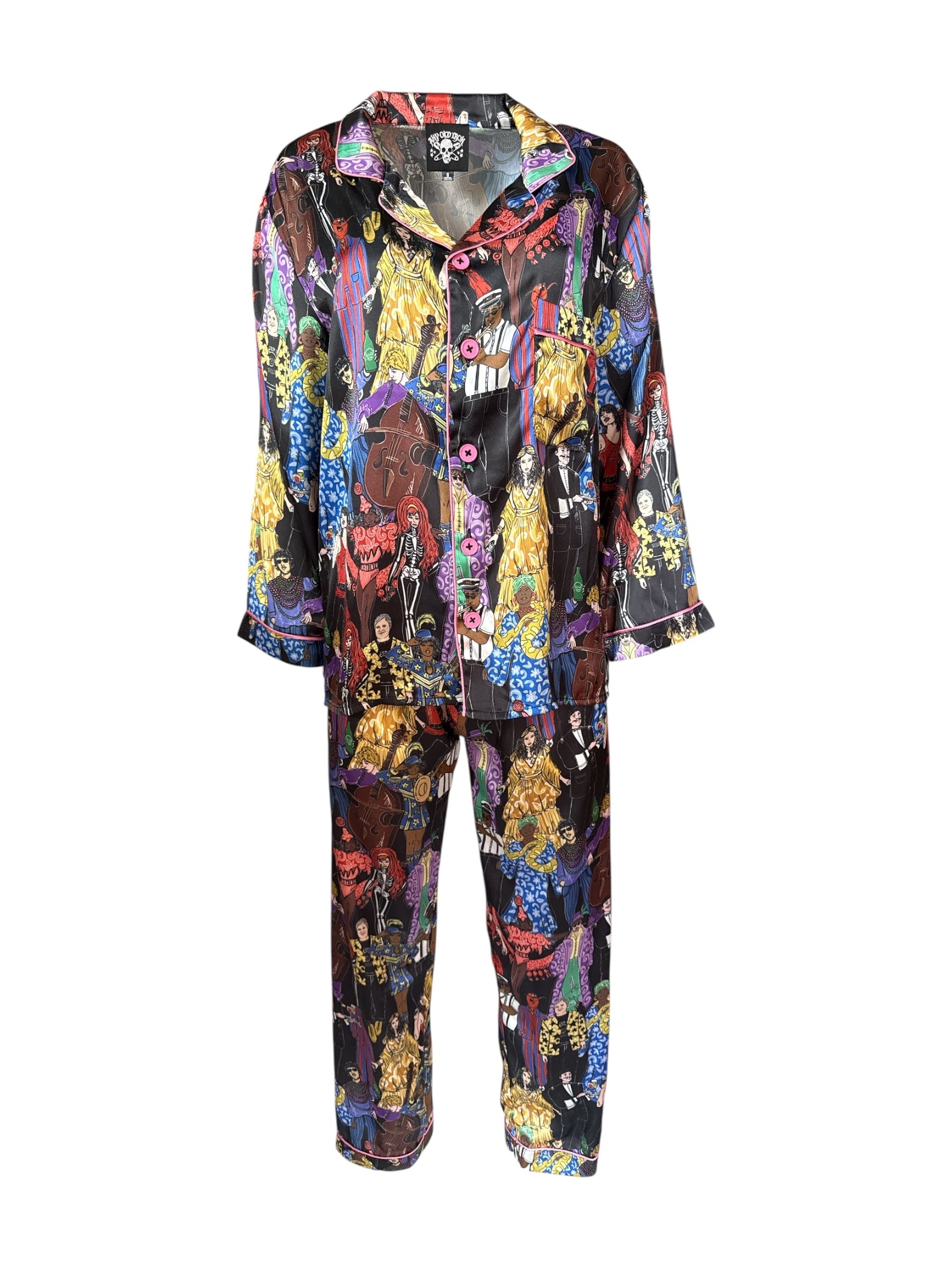 Any Old Iron Women's Black / Red Multicolor Nola Heroes Pajamas In Black/red