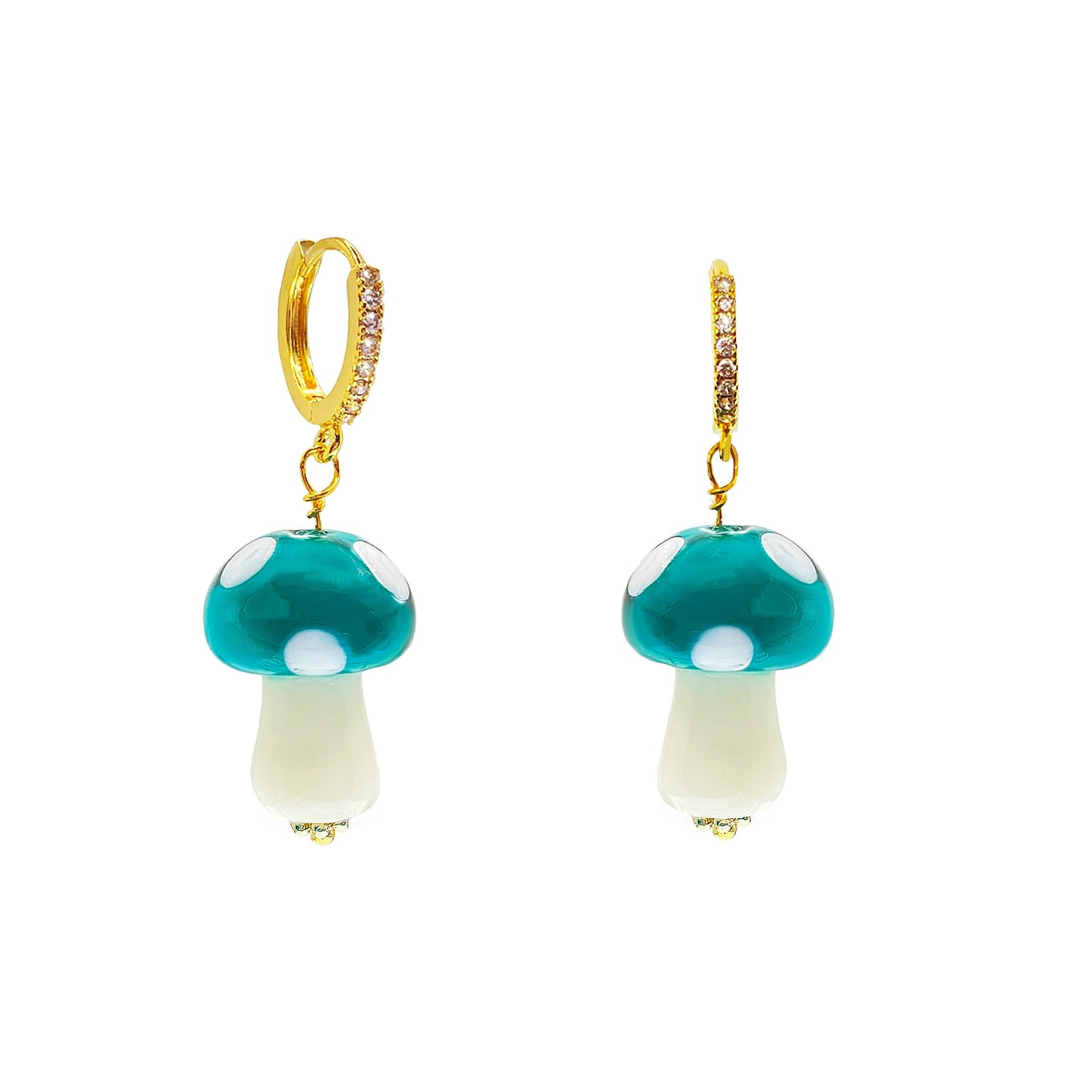 Women’s Green Mushrooms Hoops Earring - Poison Ninemoo