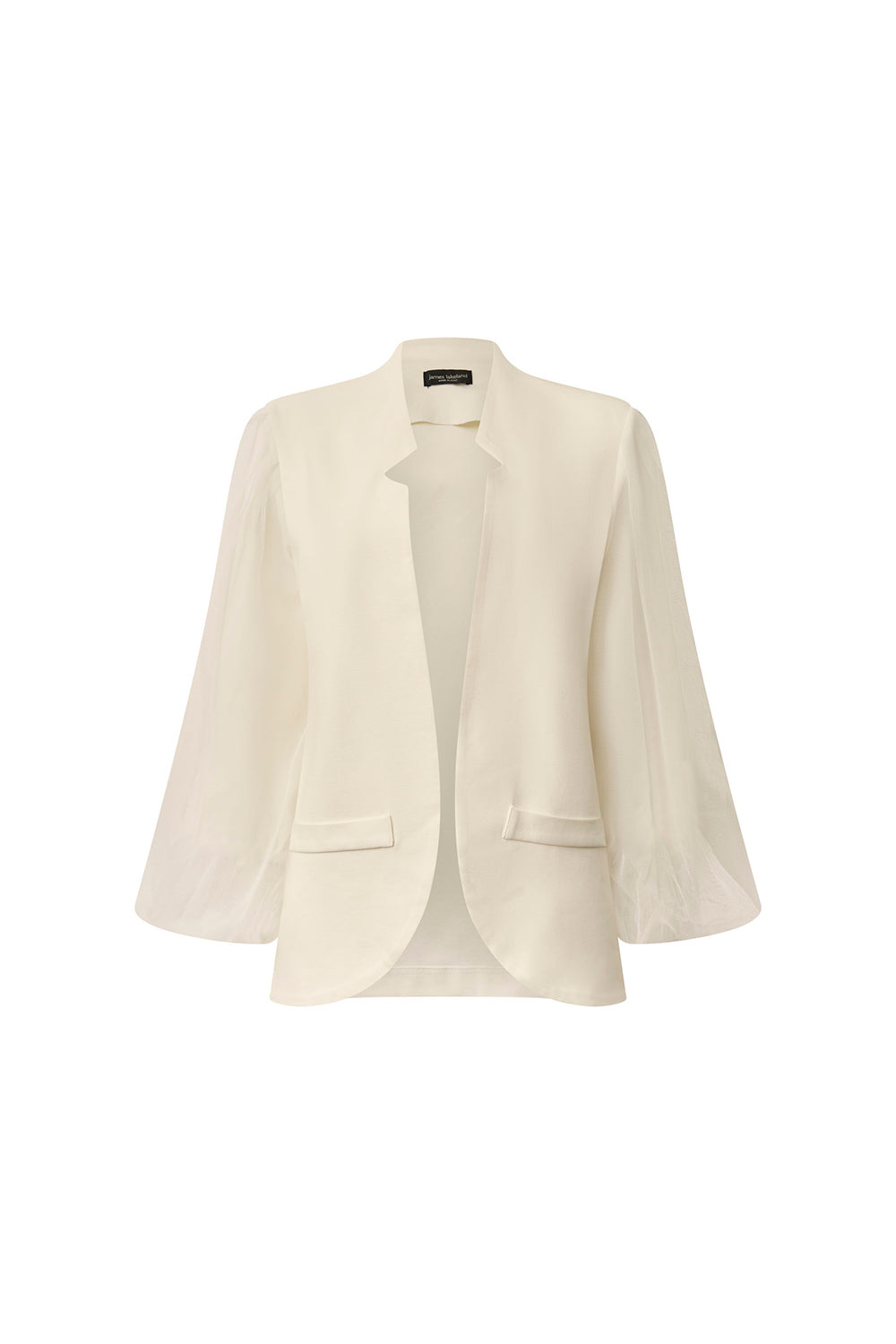 Women's Tulle Sleeve White Blazer | Large | James Lakeland