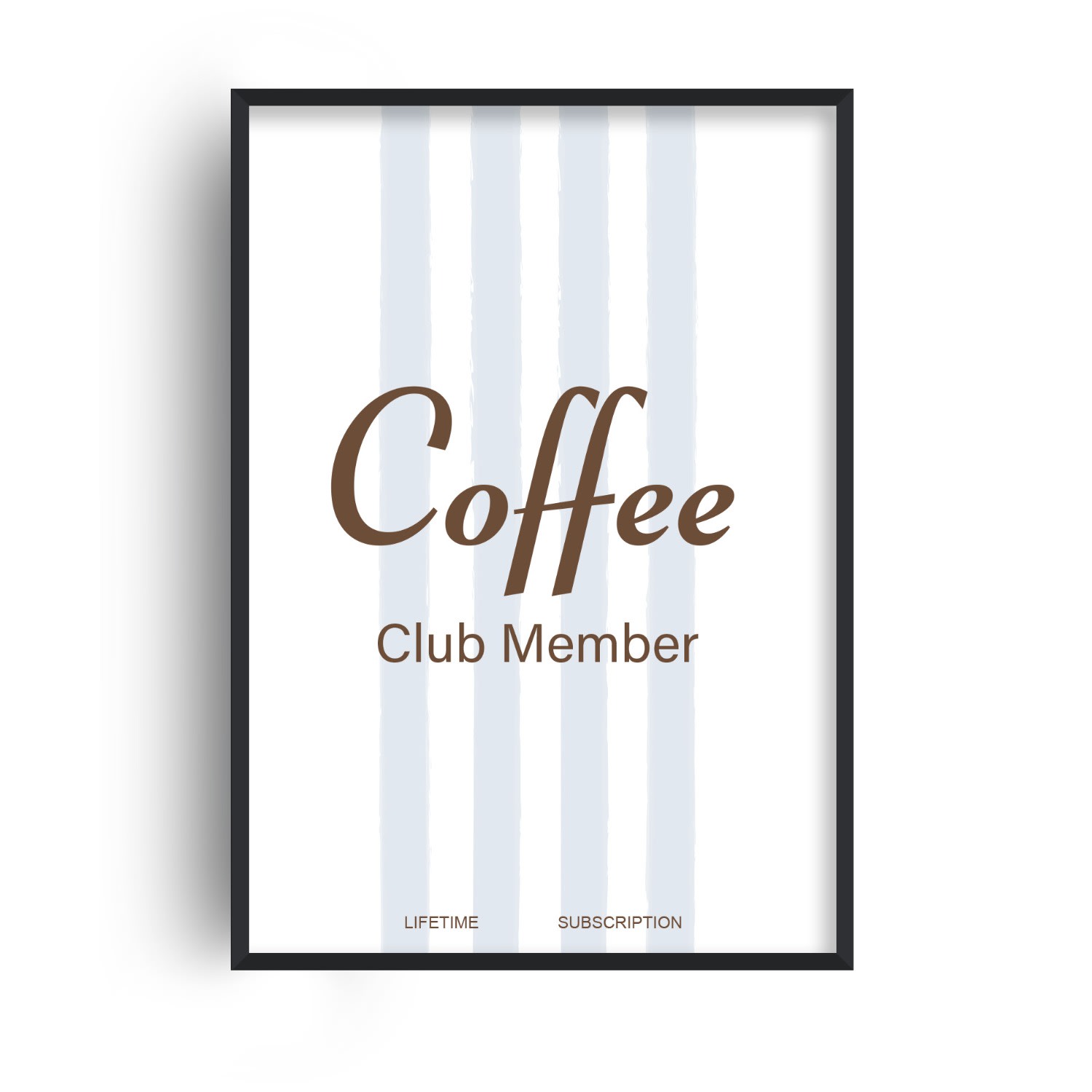 Fanclub Blue / Brown Coffee Club Member Giclée Kitchen Art Print A2