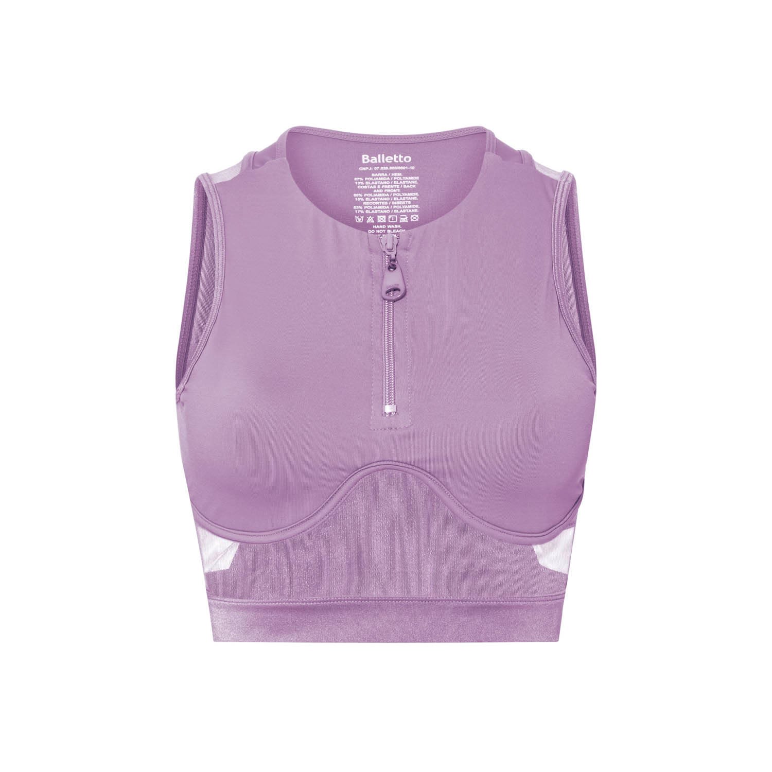 Women’s Pink / Purple Top Cutouts Tulle Tank Top - Pink & Purple Medium Balletto Athleisure Couture