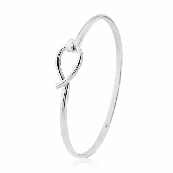 Auree Jewellery Boltons Silver Tear Drop Bangle