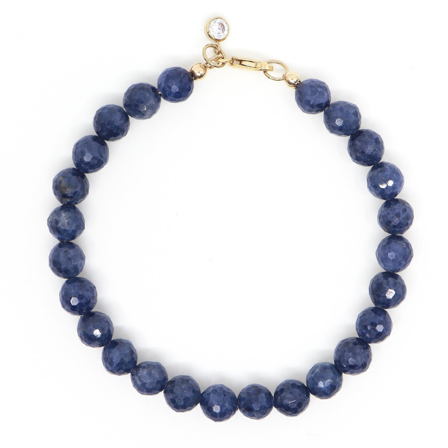 Women’s Blue / Gold Blue Sapphire & Gold Filled Beaded Bracelet Shar Oke