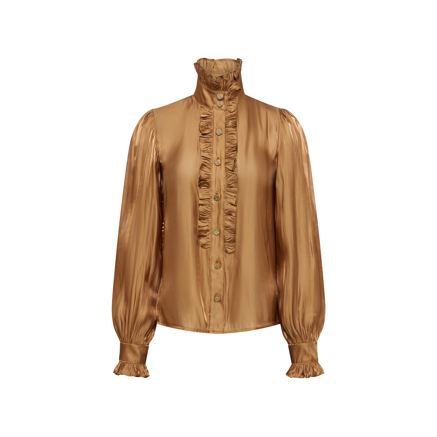 Zetaye Women's Brown Carrington High Neck Blouse In Brown