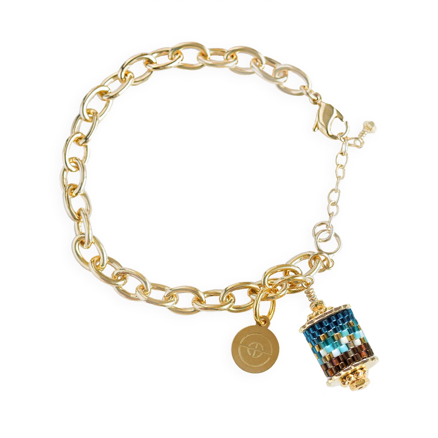 Women’s Blue Gold Charm Bracelet - Spirit Of Place Ocean Eden + Elie