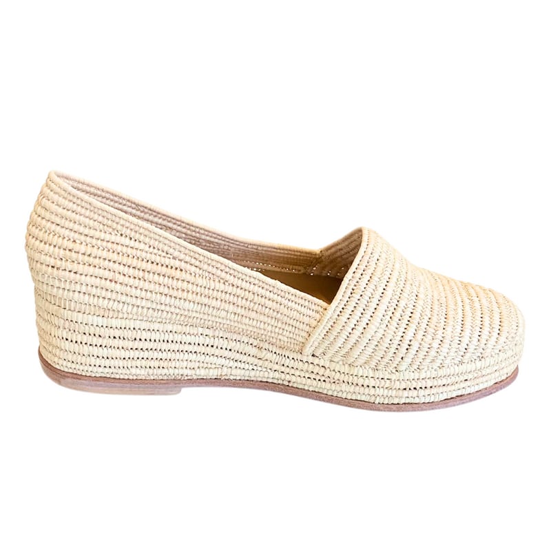 Ocelot Market Women's Neutrals Raffia Espadrille In Natural In Gold