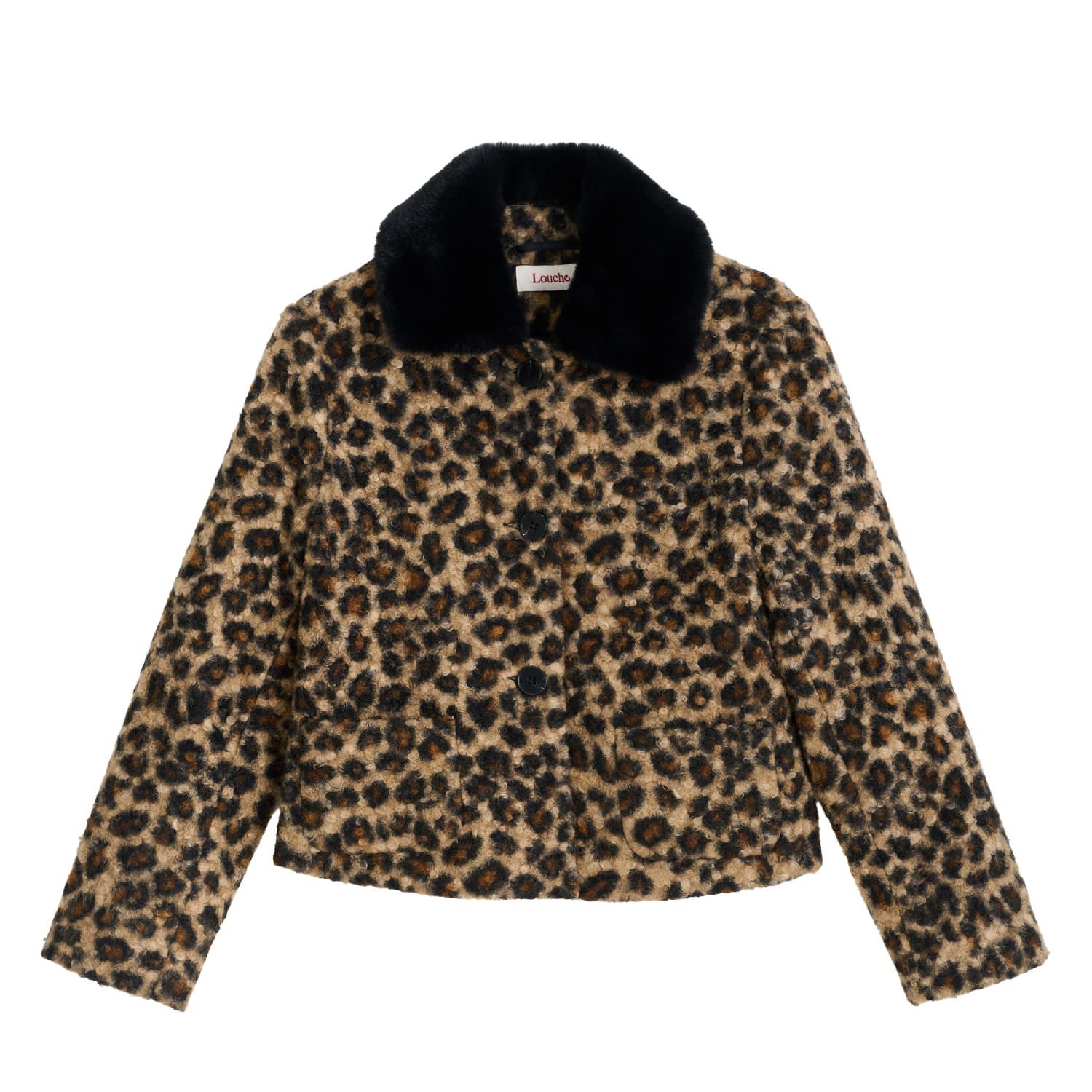 Women's Apple Animal Teddy Faux Fur Collar Jacket - Black | Small | Louche