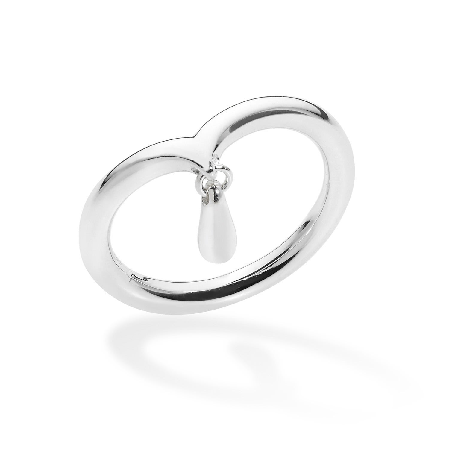 Lucy Quartermaine Women's Sterling Silver Mini Drop Ring, Award Winning Designer Jewellery By , Every In Metallic