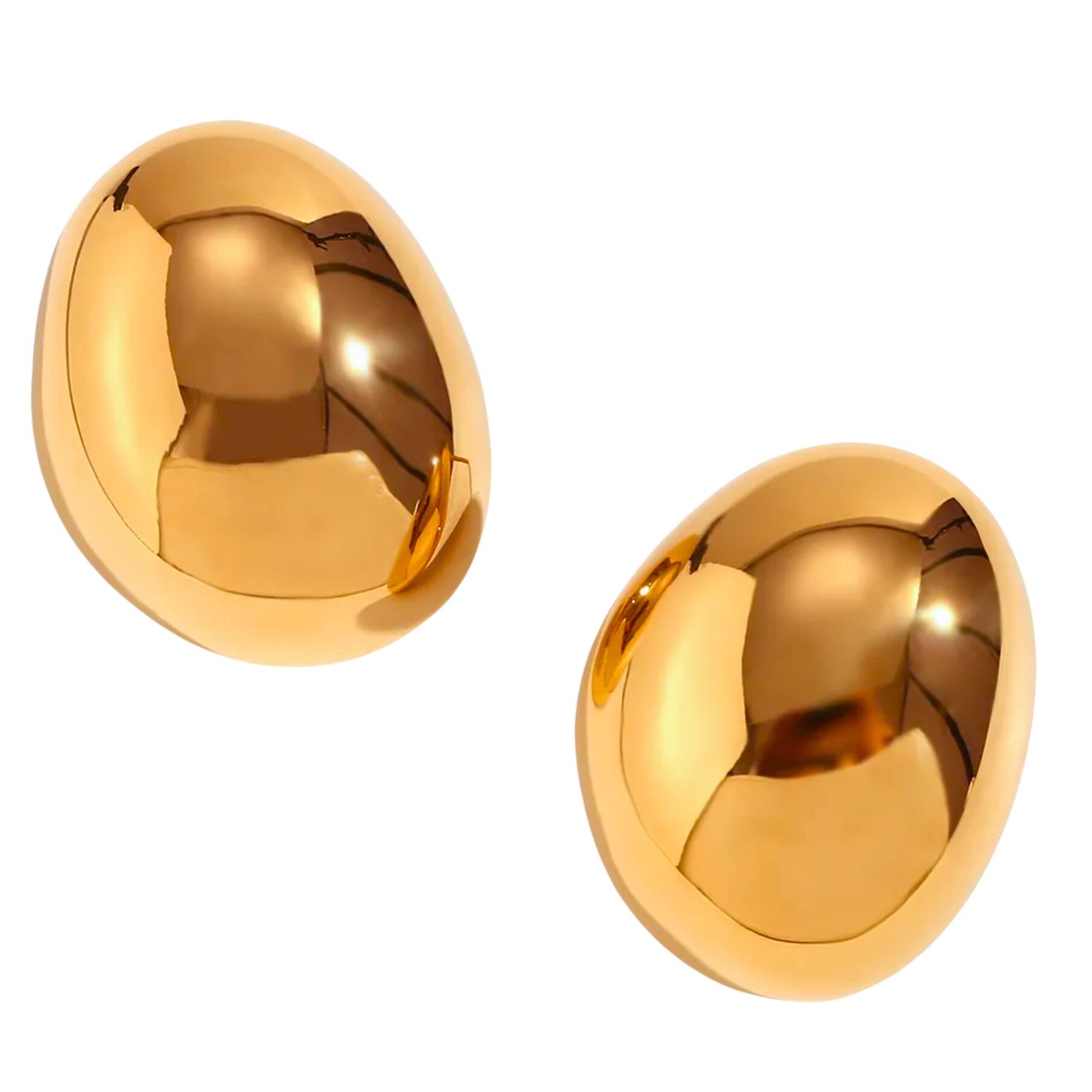 Women’s Gold Smooth Abstract Oval Earring Olivia Le