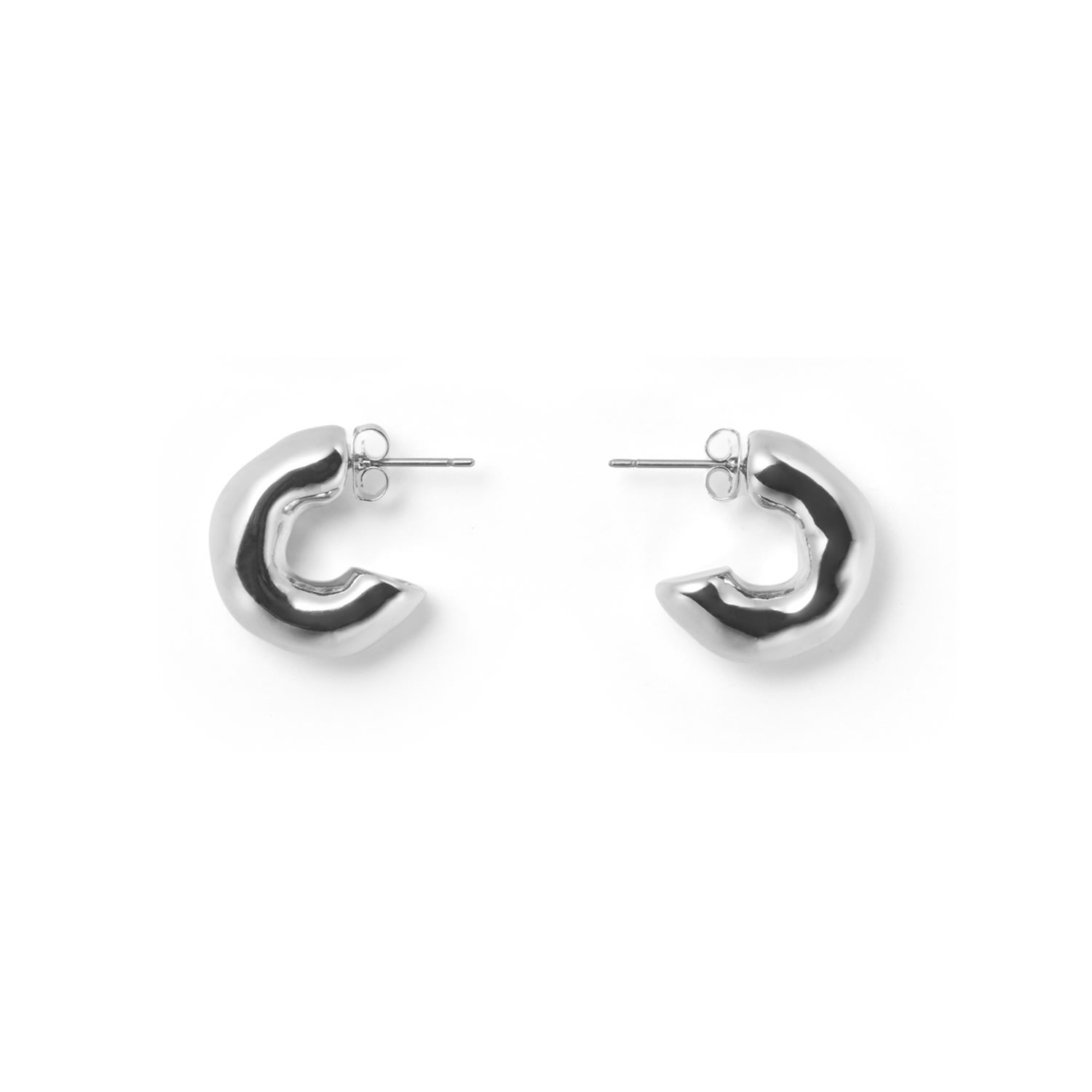 Undefined Jewelry Men's Bold Semi Hoop Earrigs Silver_m Mmrz In Silver
