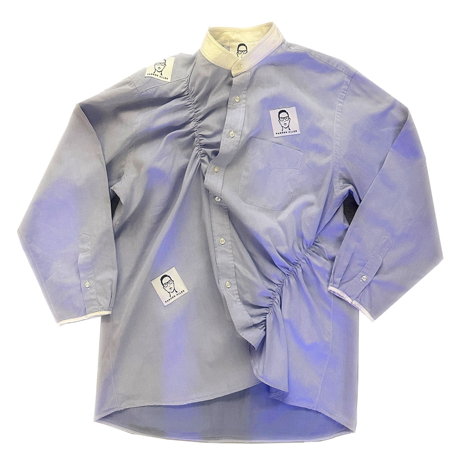 Parron Allen Men's Blue / White The Asymmetrical  Logo Shirt