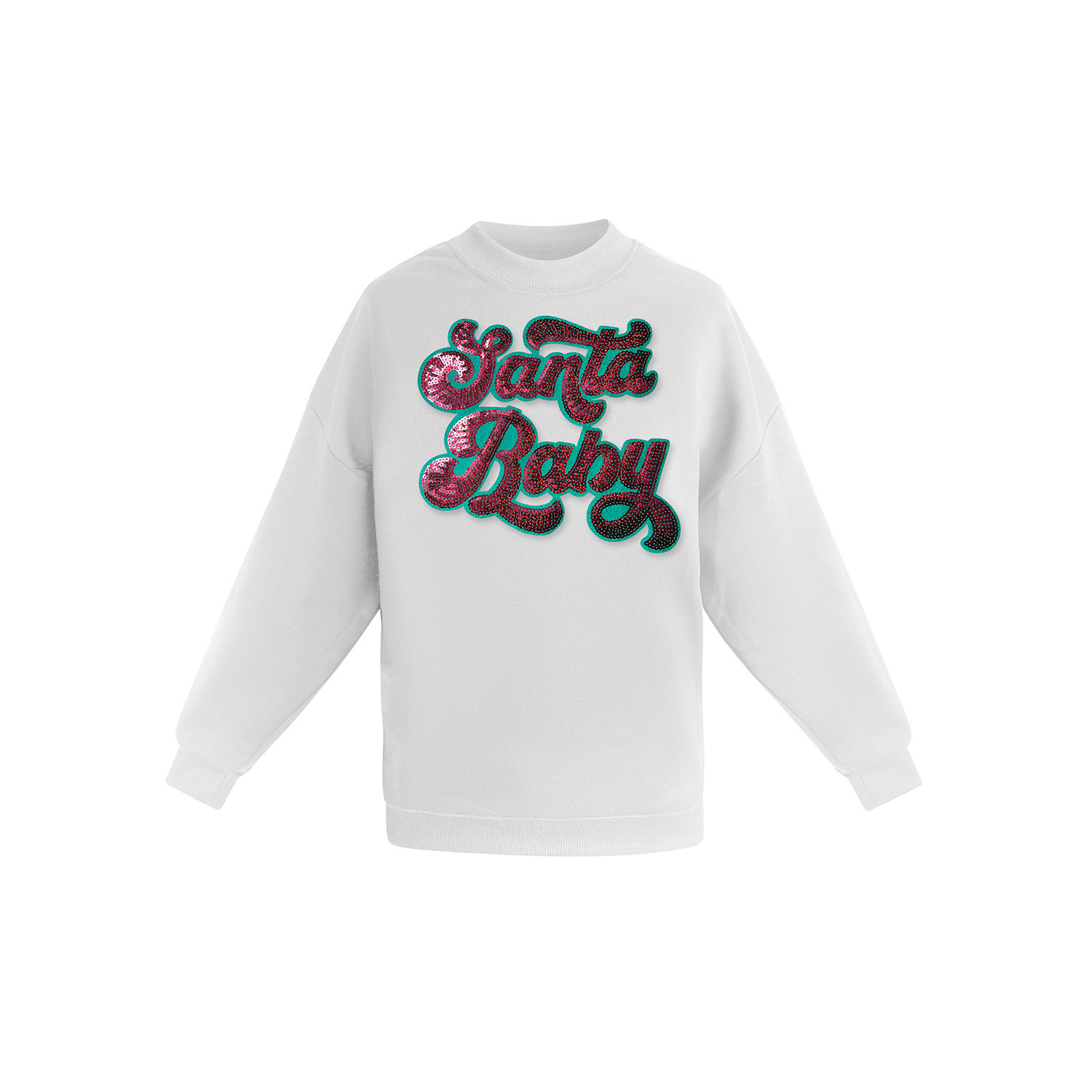 Toma Women's Christmas White Santa Baby Sweatshirt In White