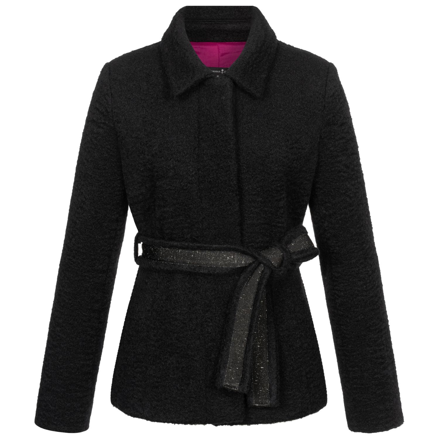 Women's Black Belted Bouclé Jacket | Small | Marianna Déri