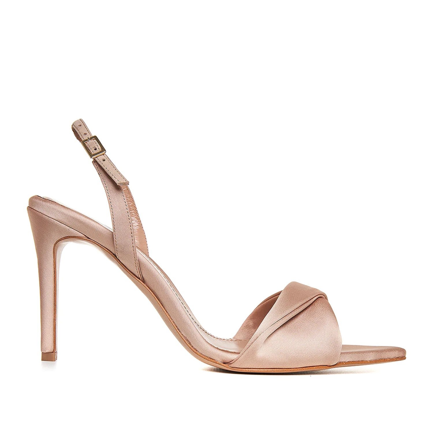 Women’s Neutrals Chloe Gold-Nude Satin Sandals 4 Uk Ginissima